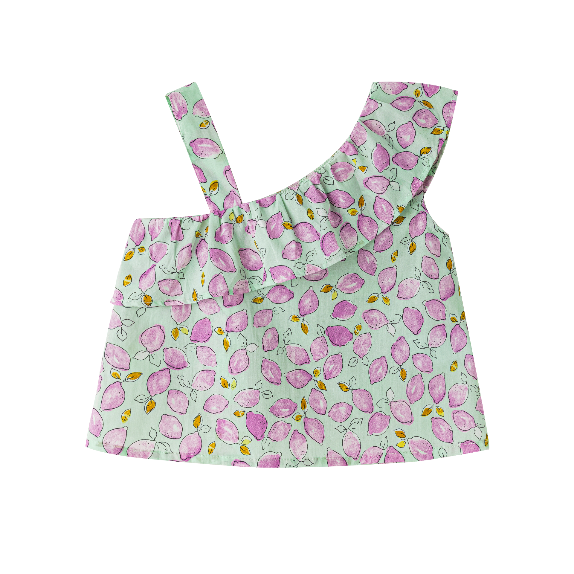 Top Asimétrico Limones Morados