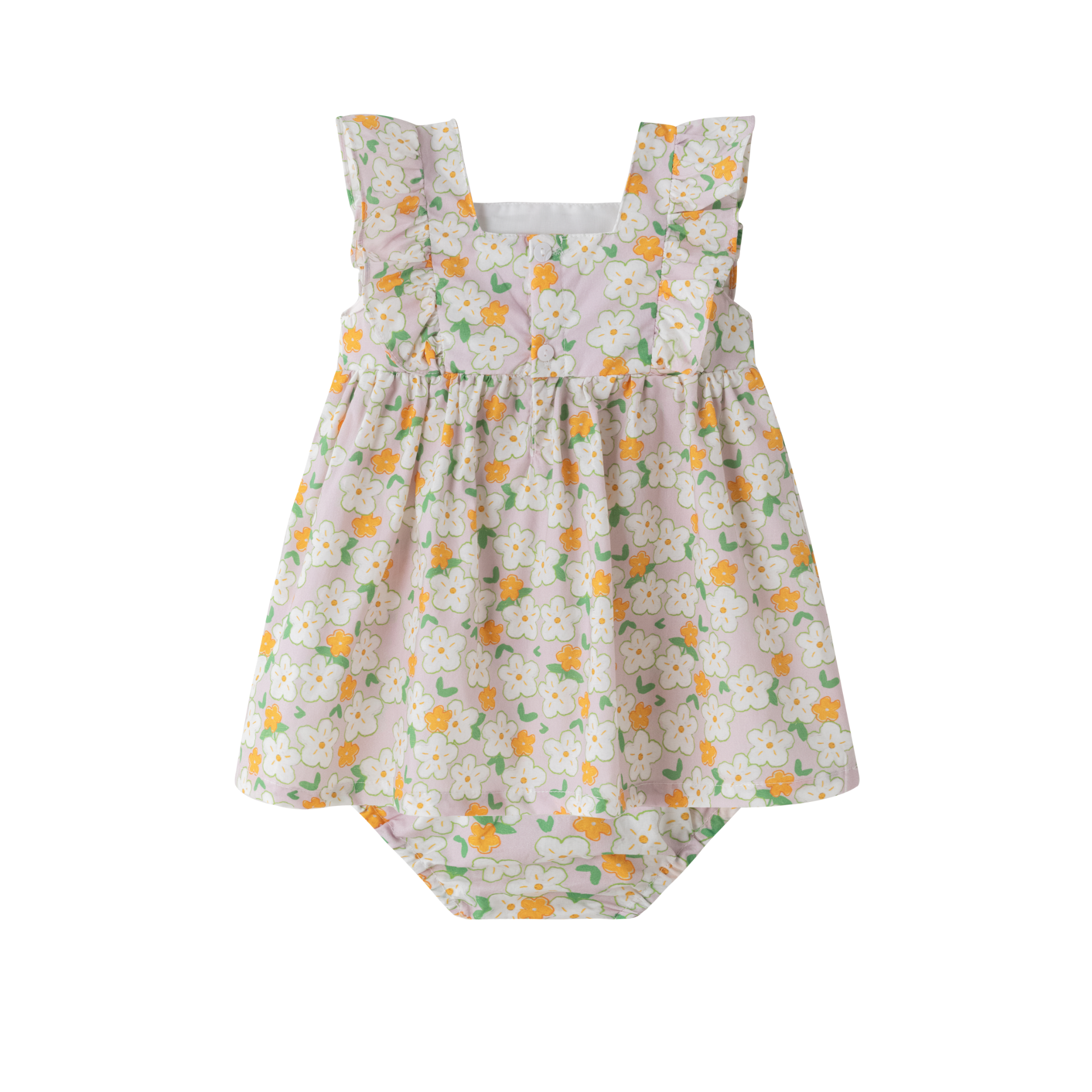 Vestido + Braguita Morado Flores Bebé