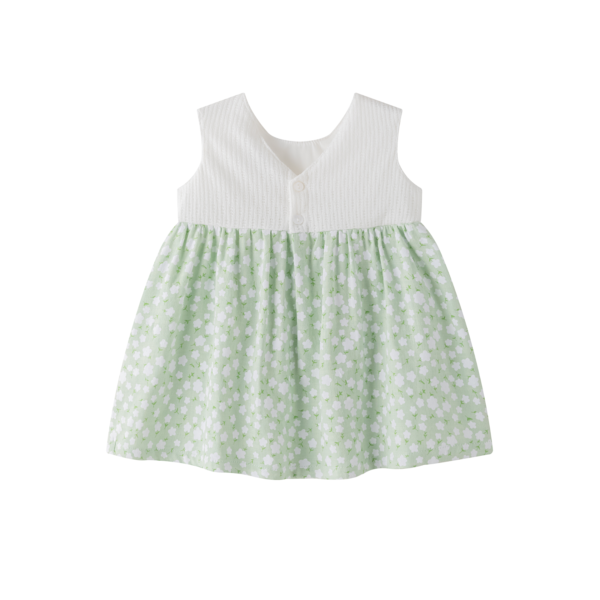 Vestido Bebé Flores Verde
