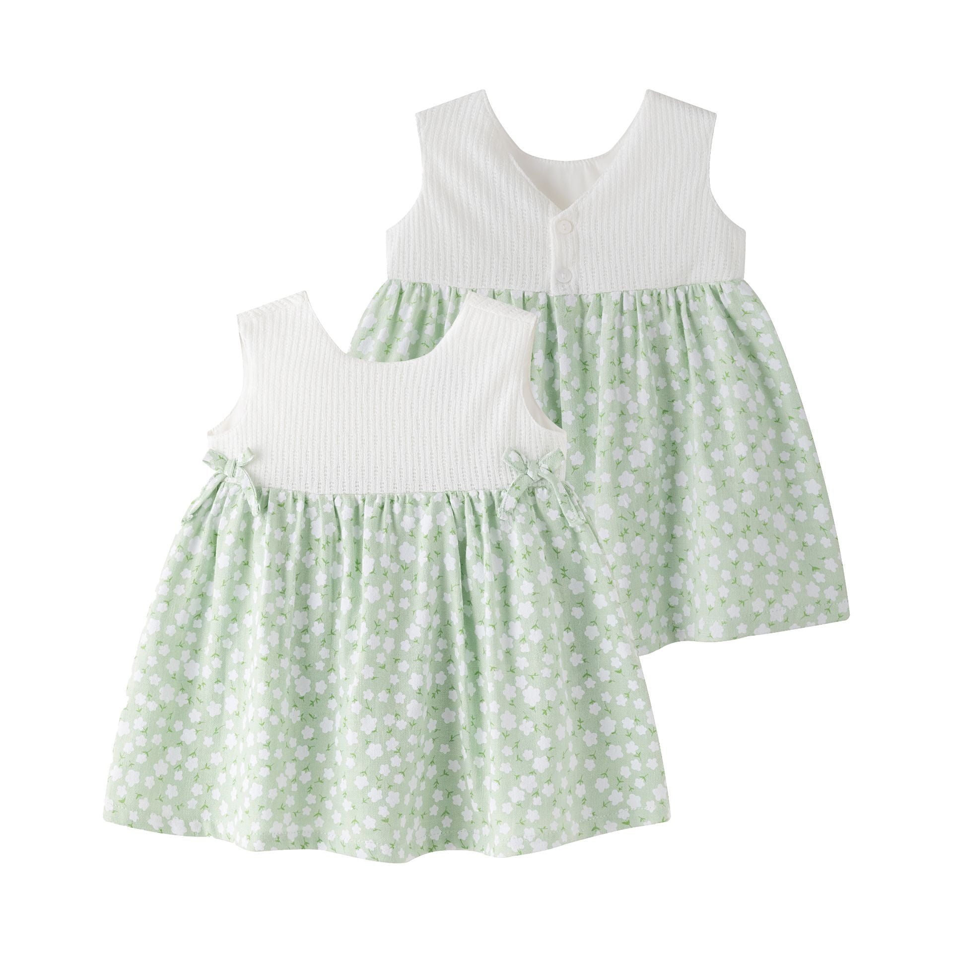 Vestido Bebé Flores Verde