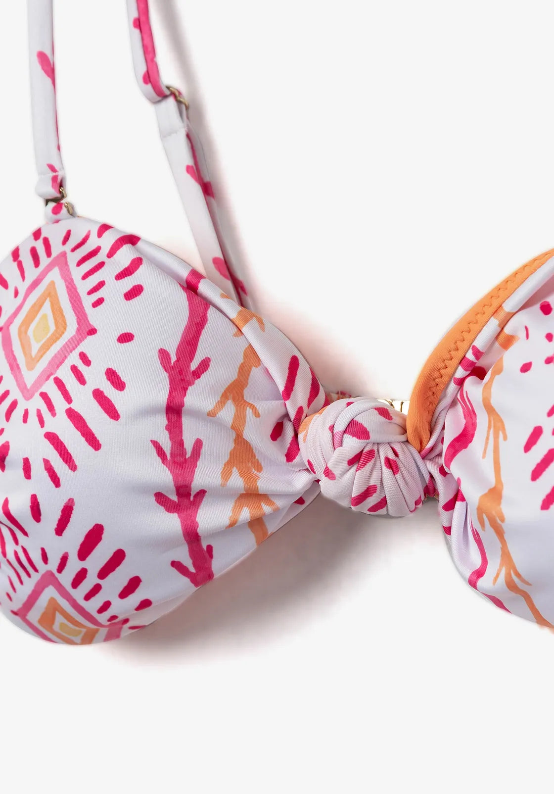 Bikini Bandeau Strawberry Estampado Naranja Nudo
