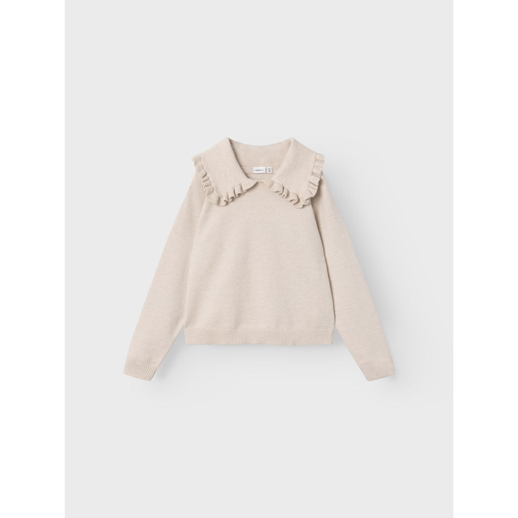 Jersey Cuello Volante Beige