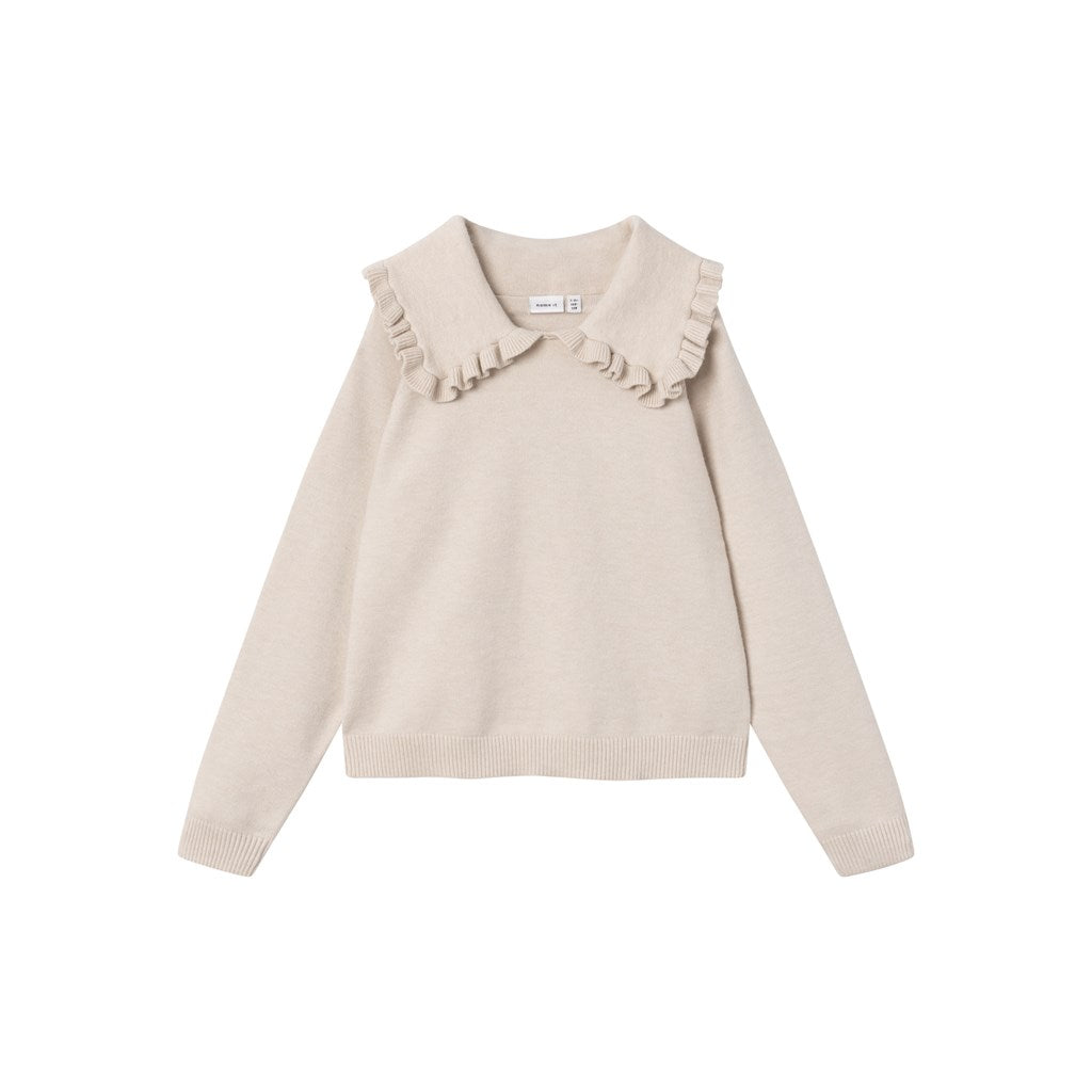 Jersey Cuello Volante Beige