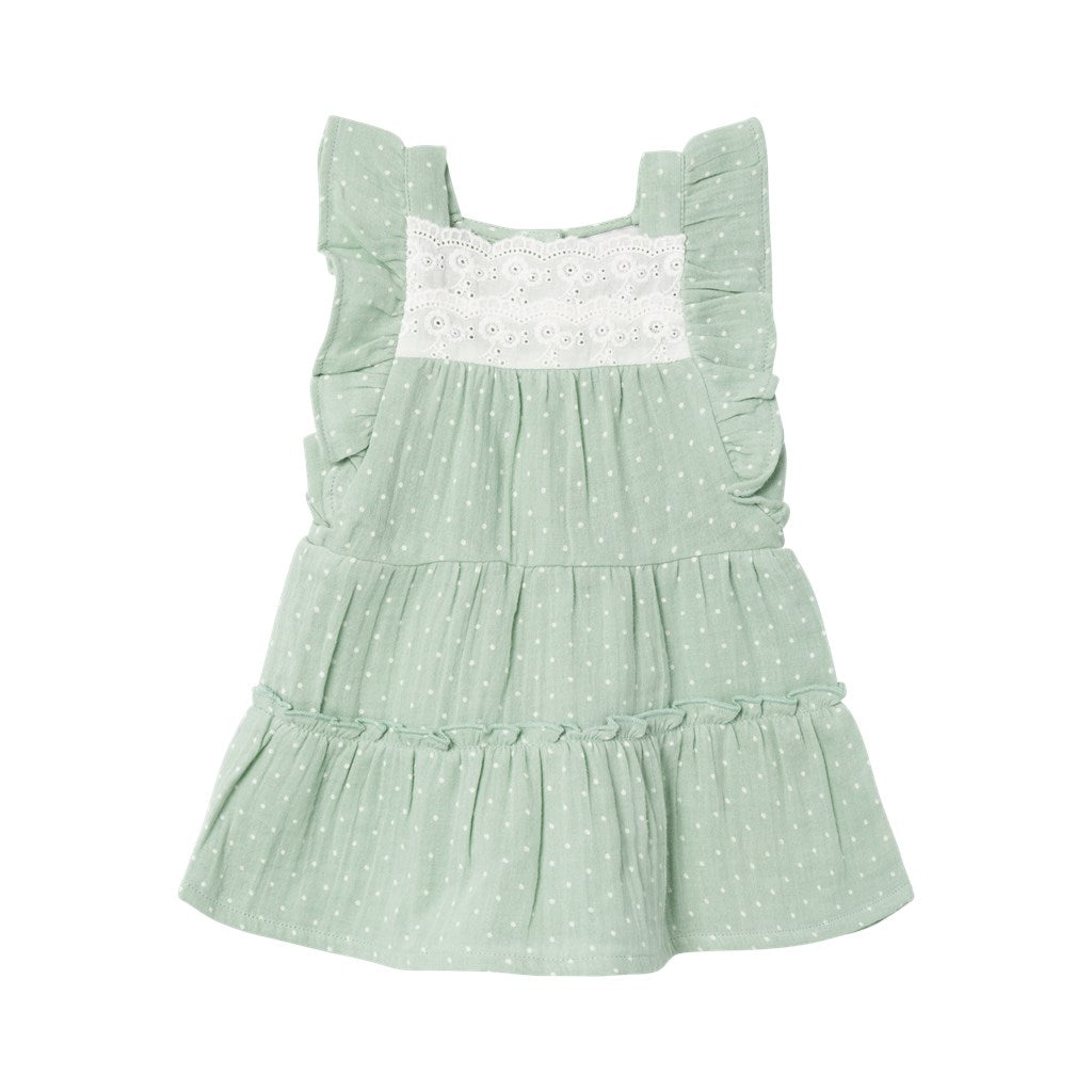 Vestido Lunares Volantes Mint