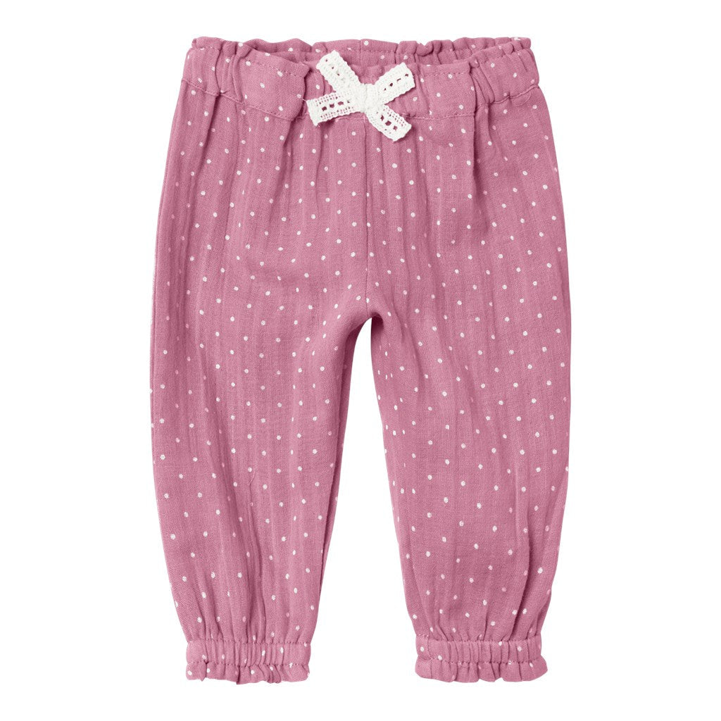 Pantalón Bebé Lunares Rosa