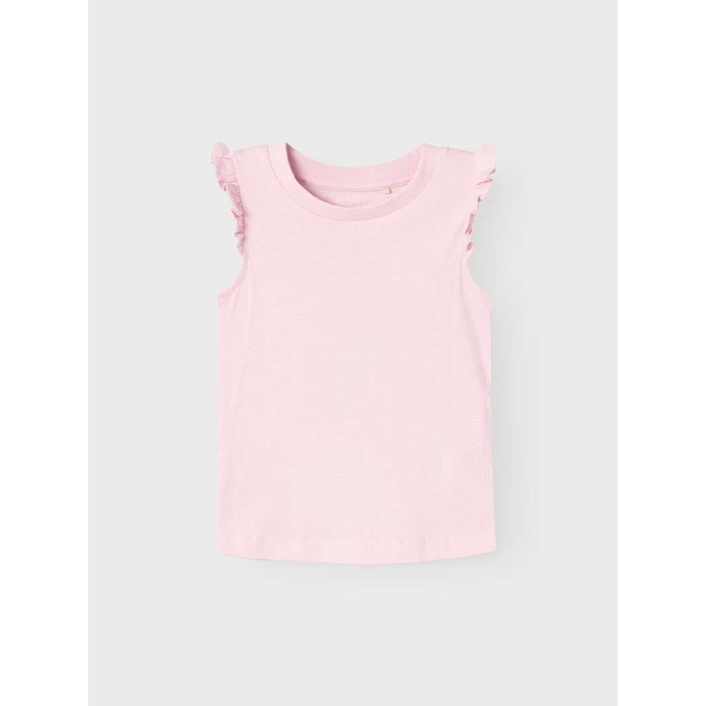 Camiseta Básica Volantes Rosa