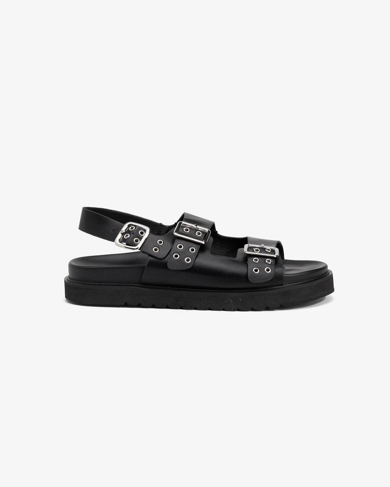 Sandalias Valeria Negras Hebilla