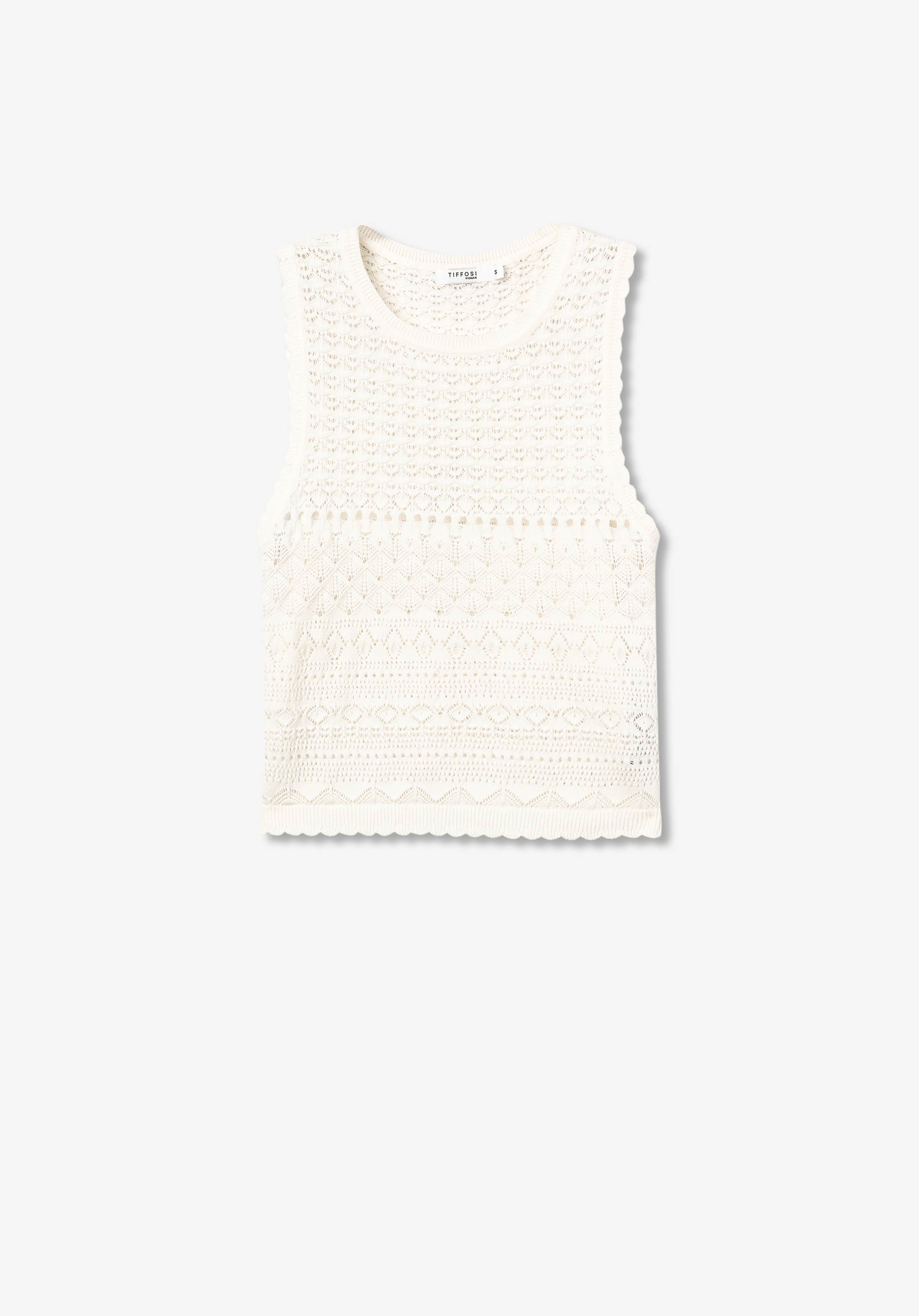 Top Crochet Aline Blanco