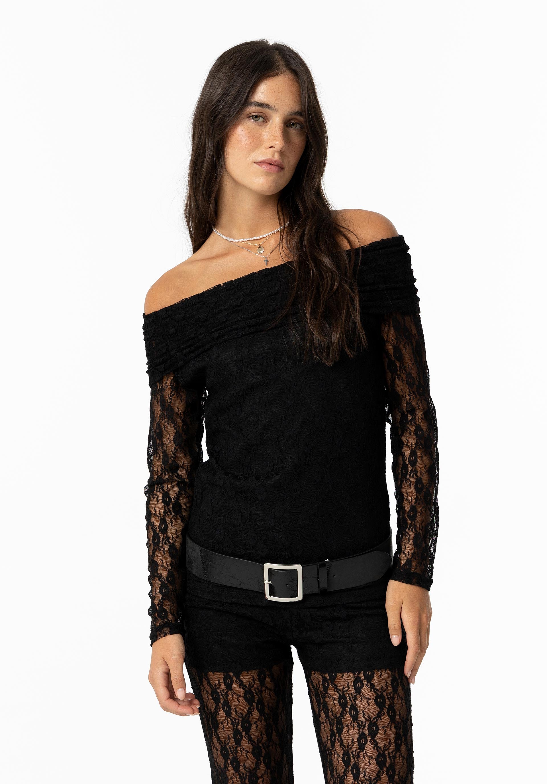 Blusa Encaje Negra Lace