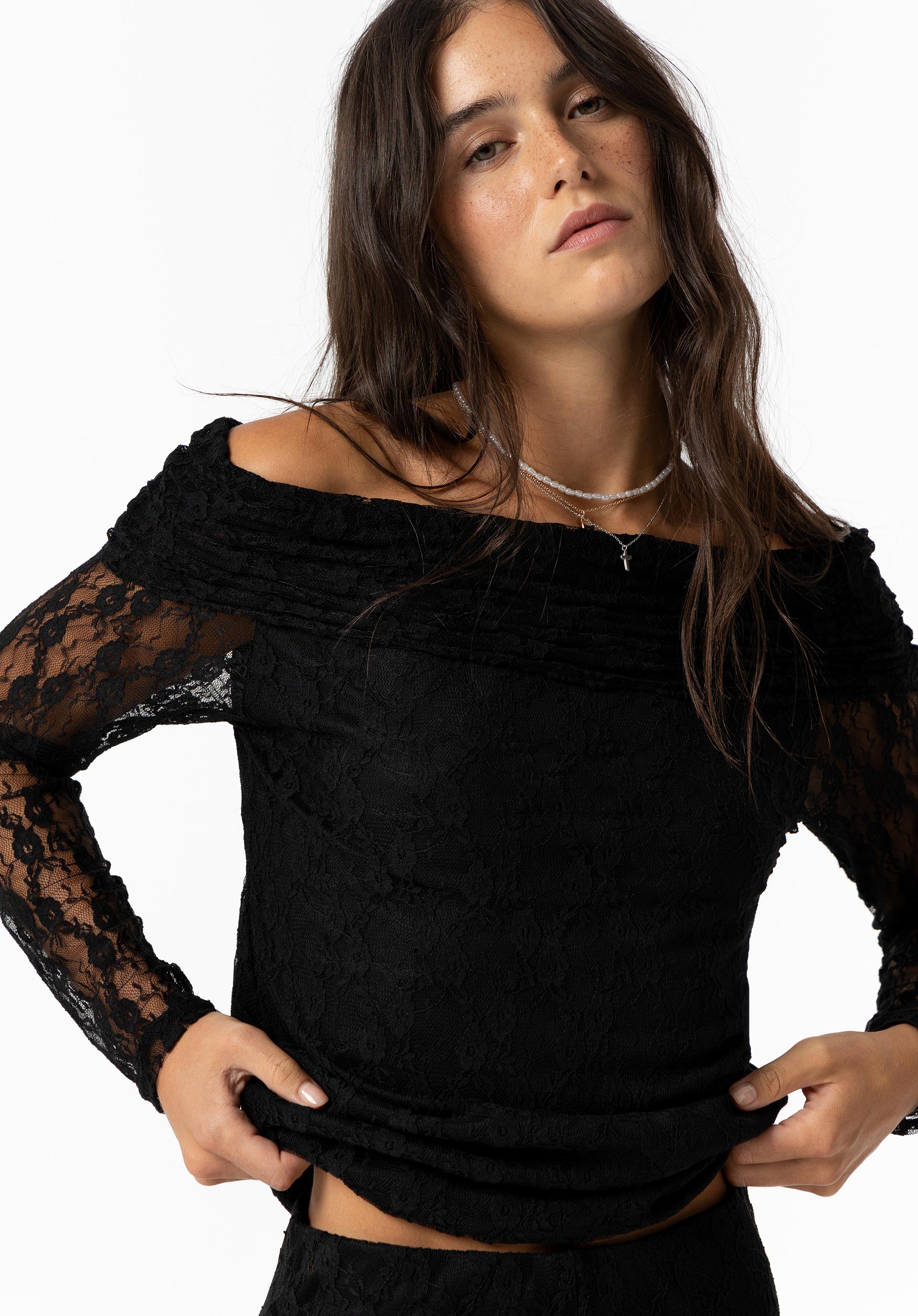 Blusa Encaje Negra Lace