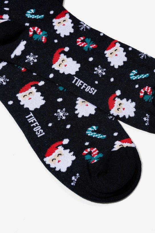Calcetines Navideños Azul Marino Andy