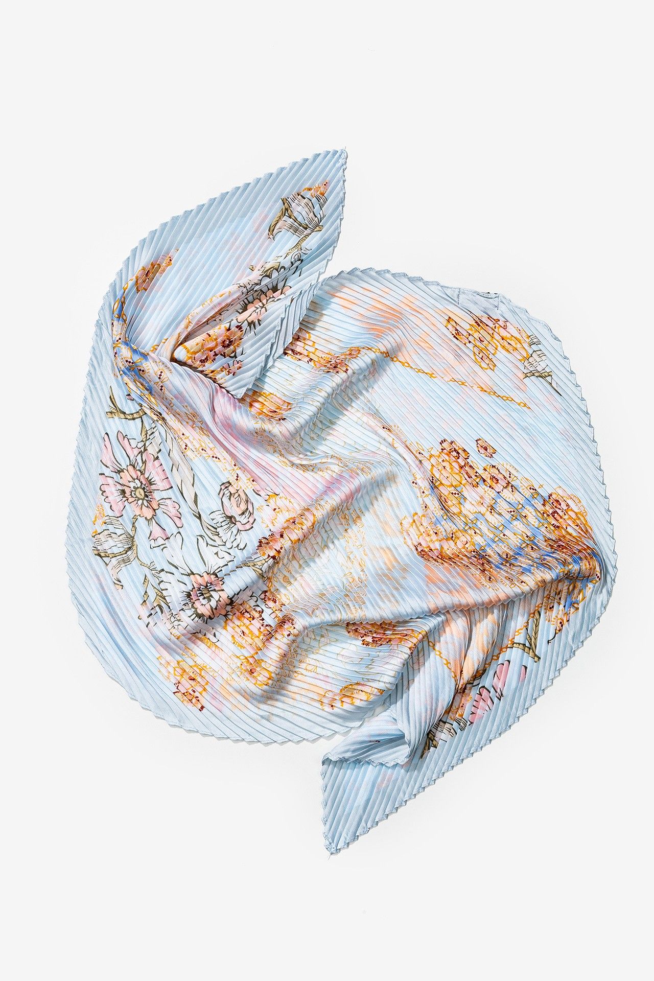Pañuelo Cuello Plisado Floral Blue 109