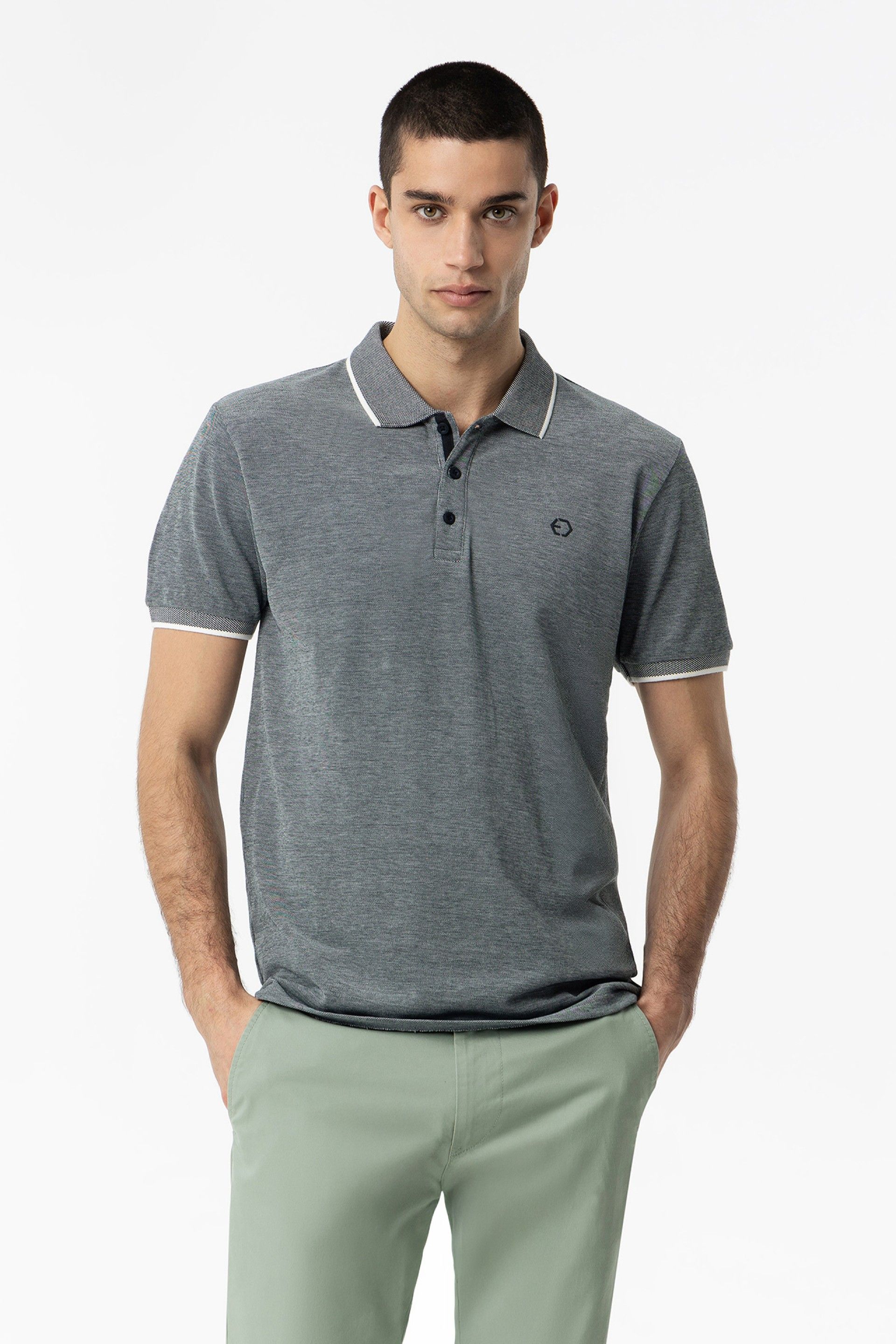 Polo Theo Azul Grisáceo
