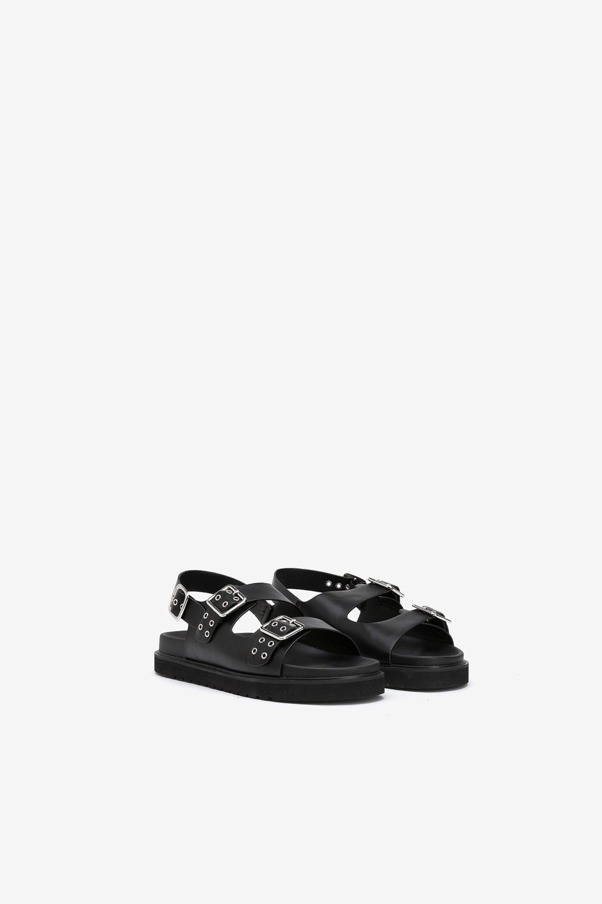 Sandalias Valeria Negras Hebilla