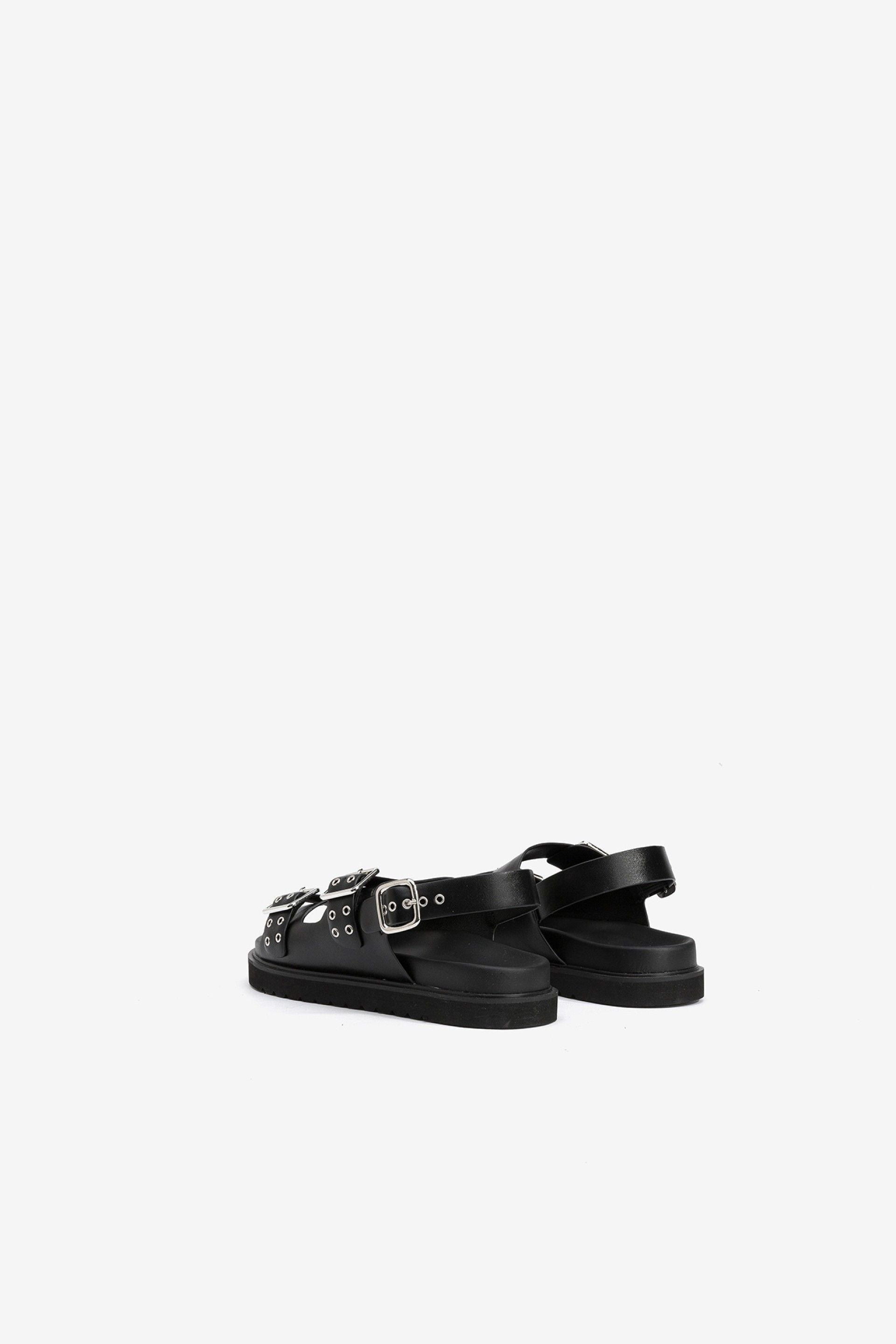 Sandalias Valeria Negras Hebilla