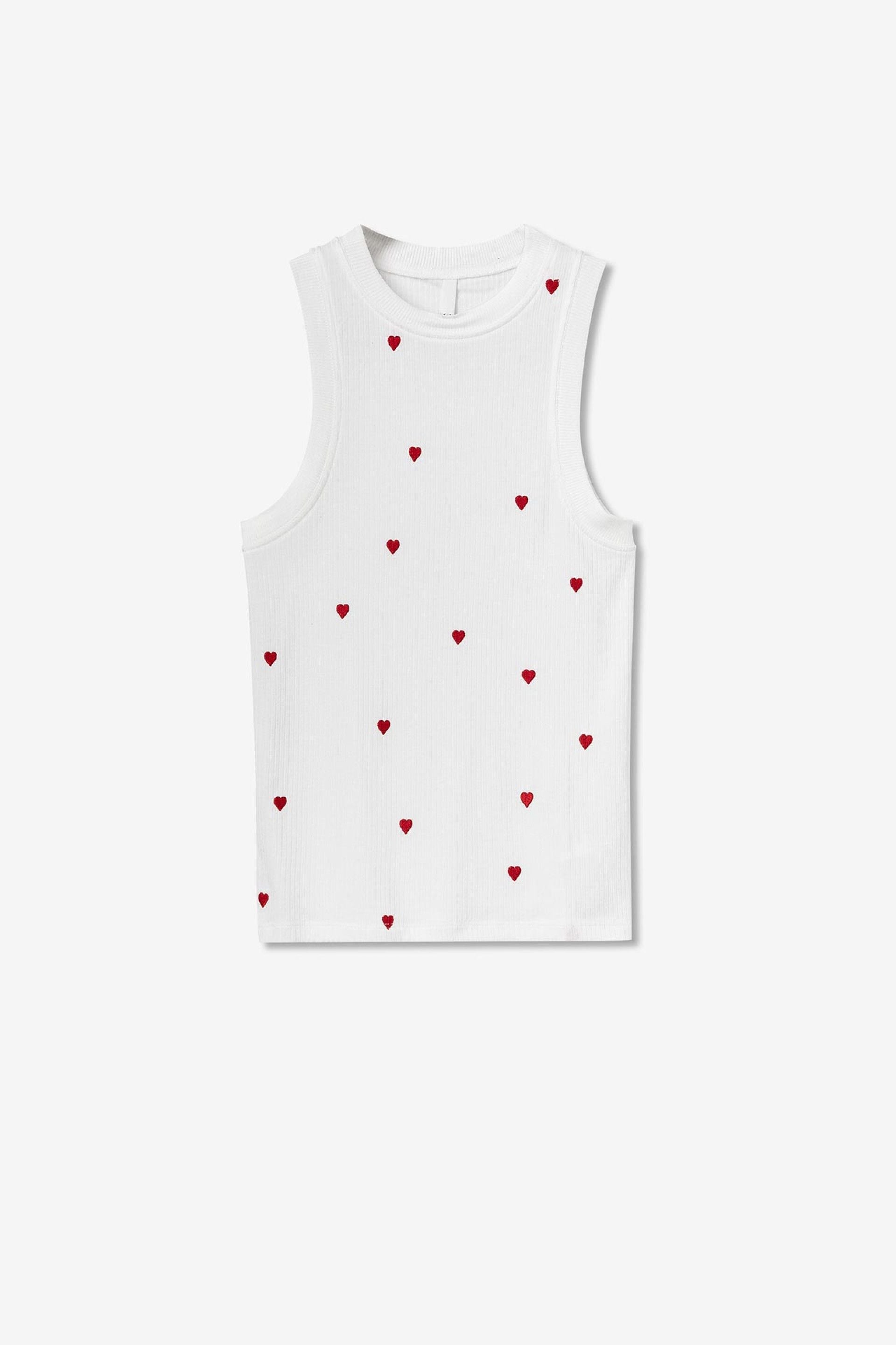Top Lobby Corazones Blanco