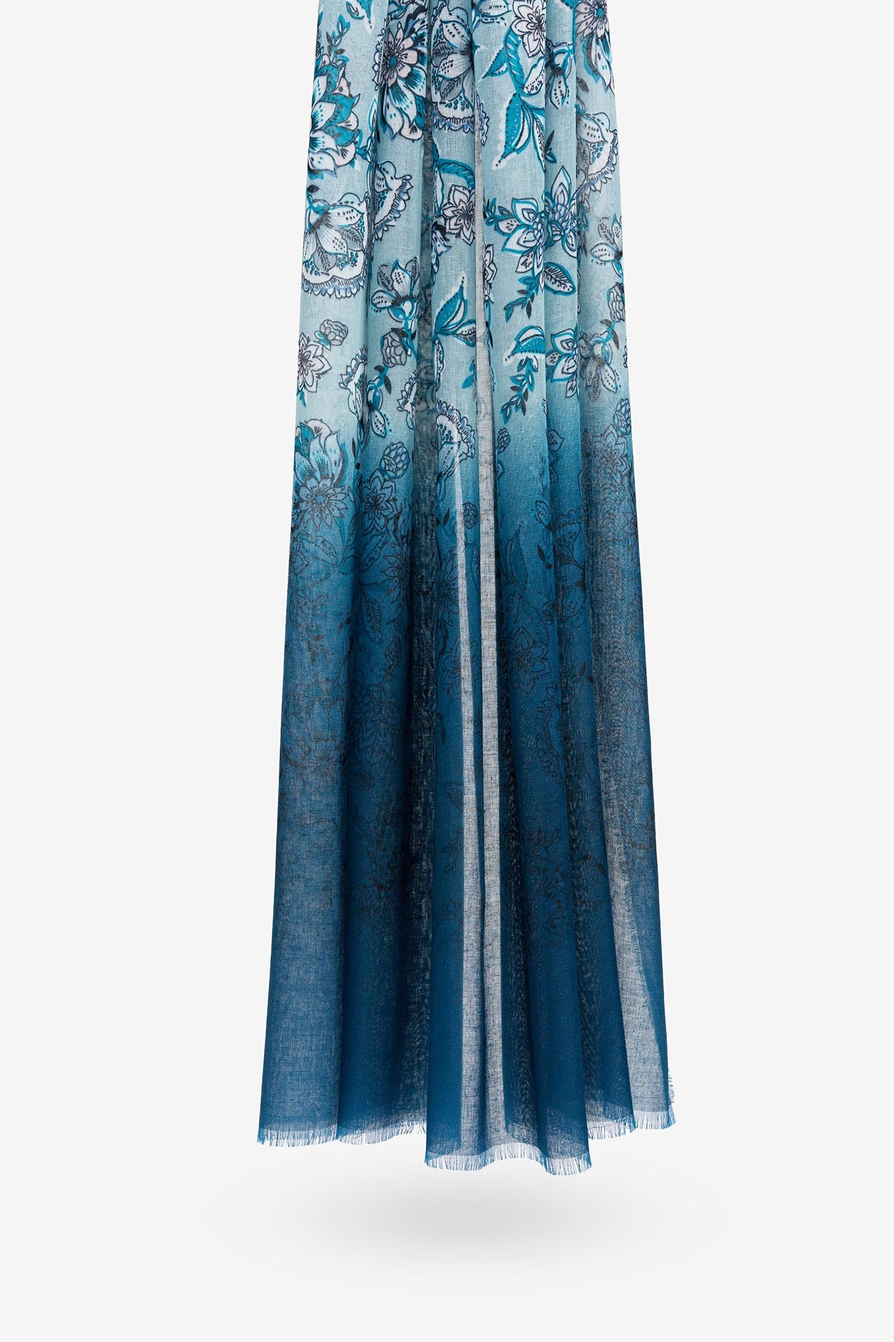 Pañuelo Grande Floral Azul 2537