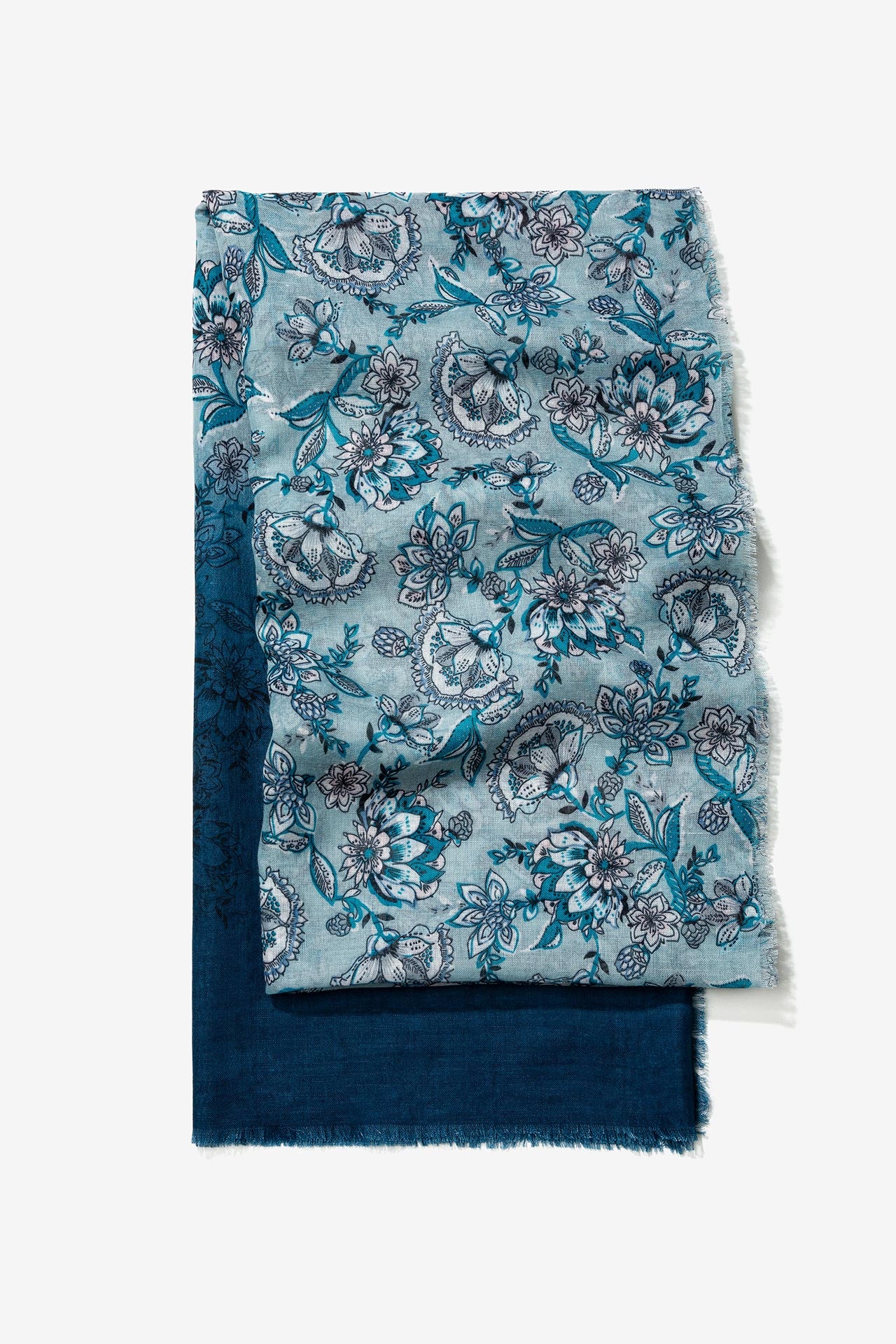 Pañuelo Grande Floral Azul 2537