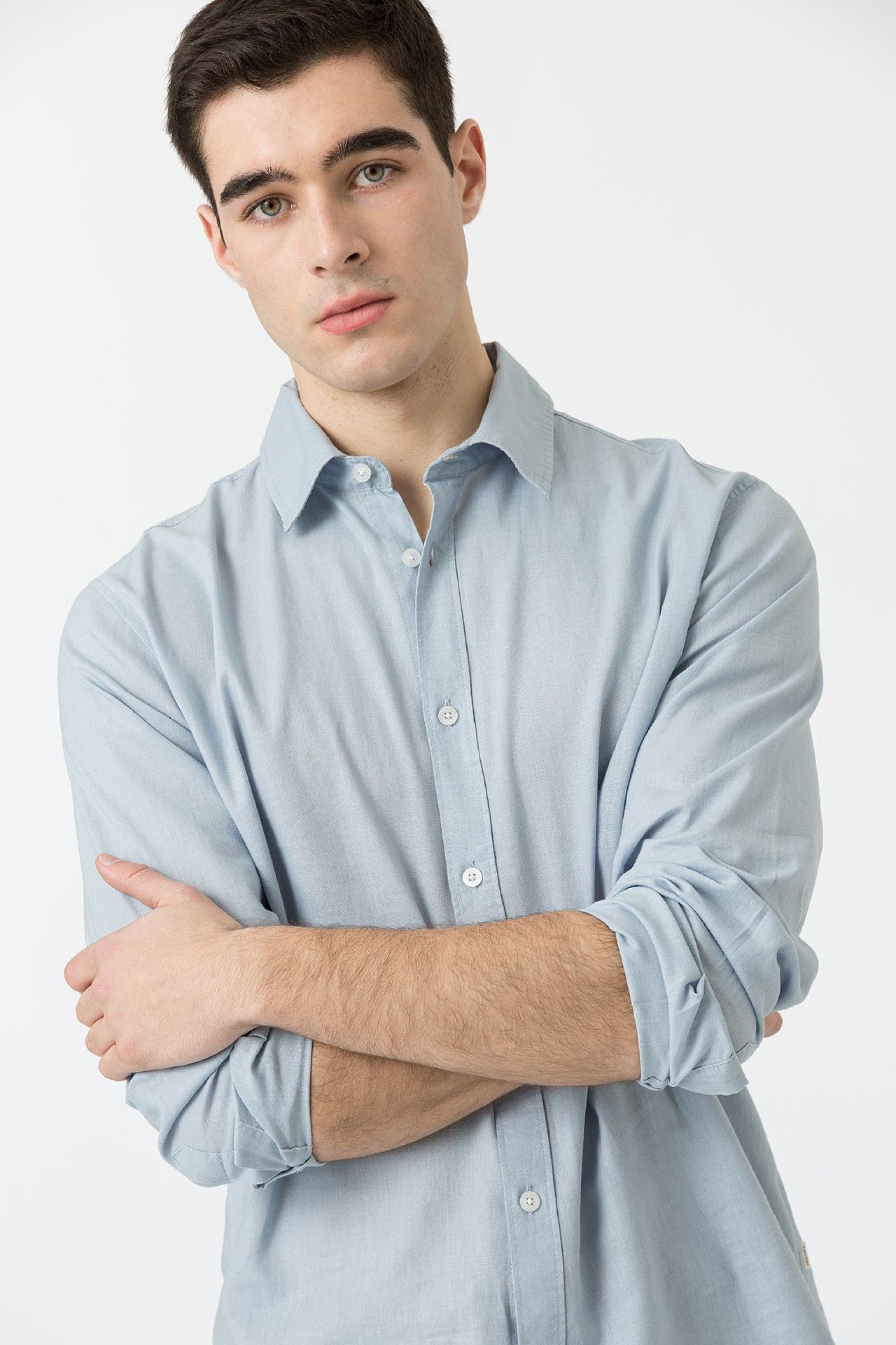 Camisa Lino Porter Azul
