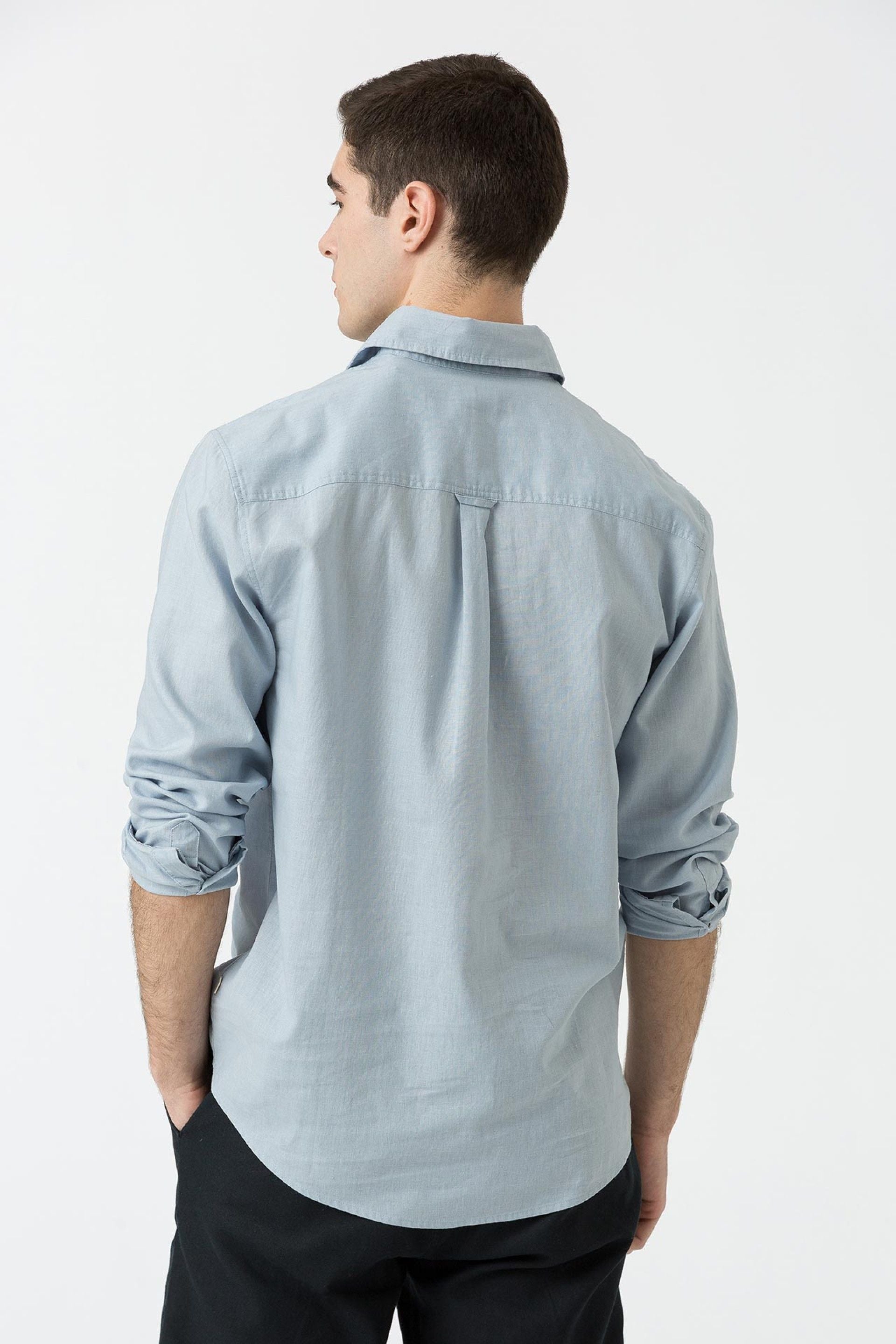 Camisa Lino Porter Azul