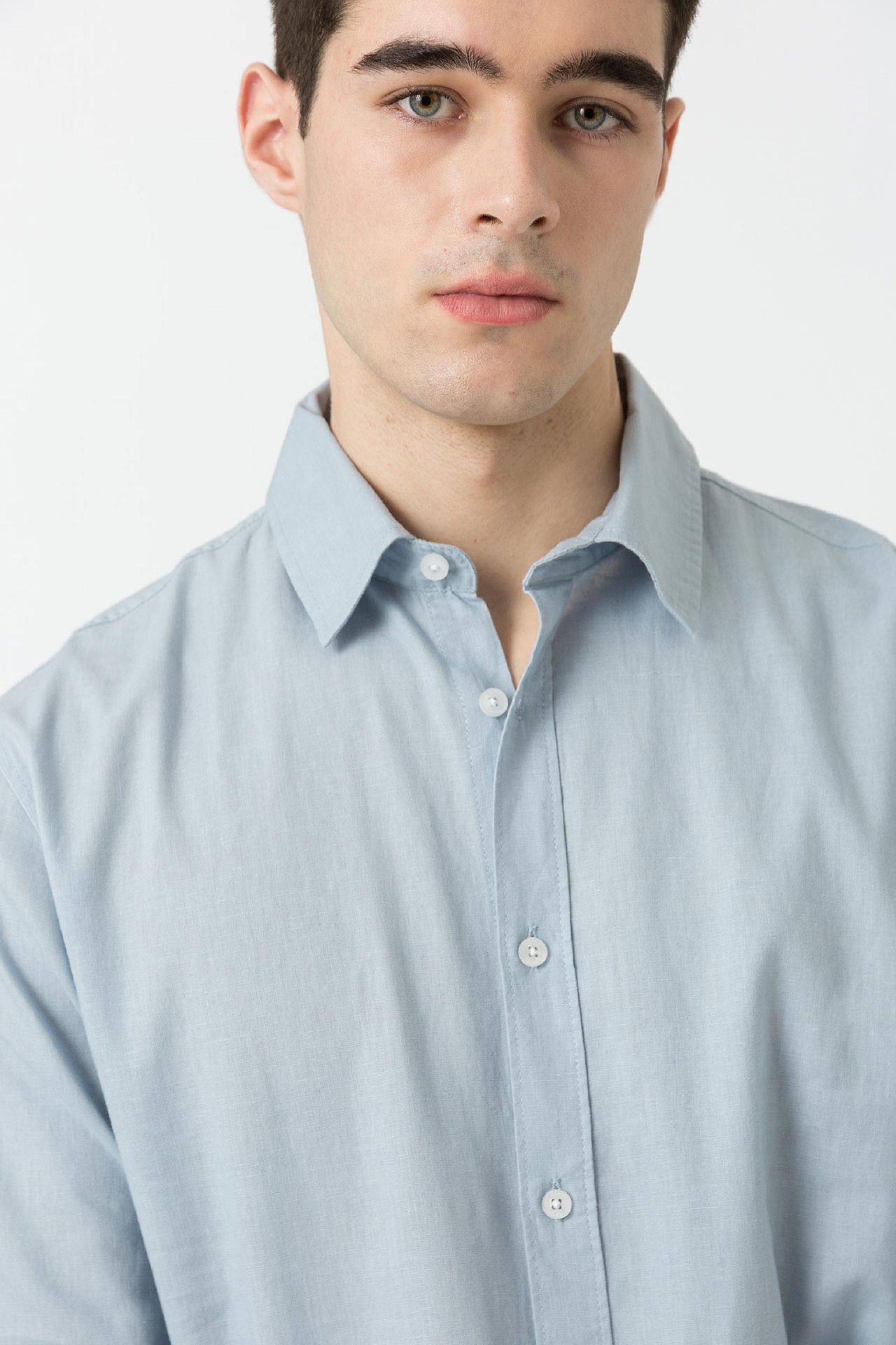 Camisa Lino Porter Azul