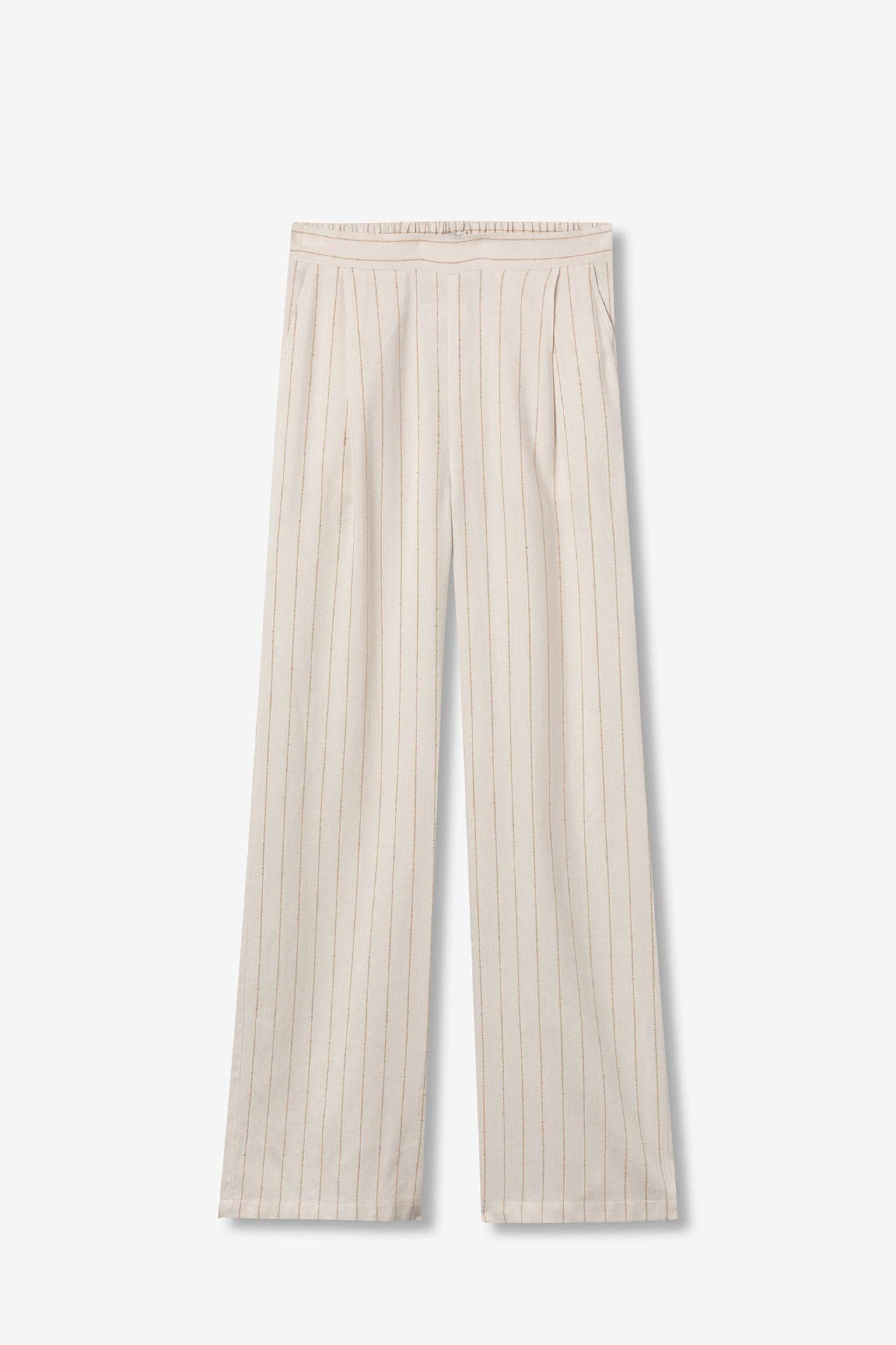 Pantalón Listrado Beige