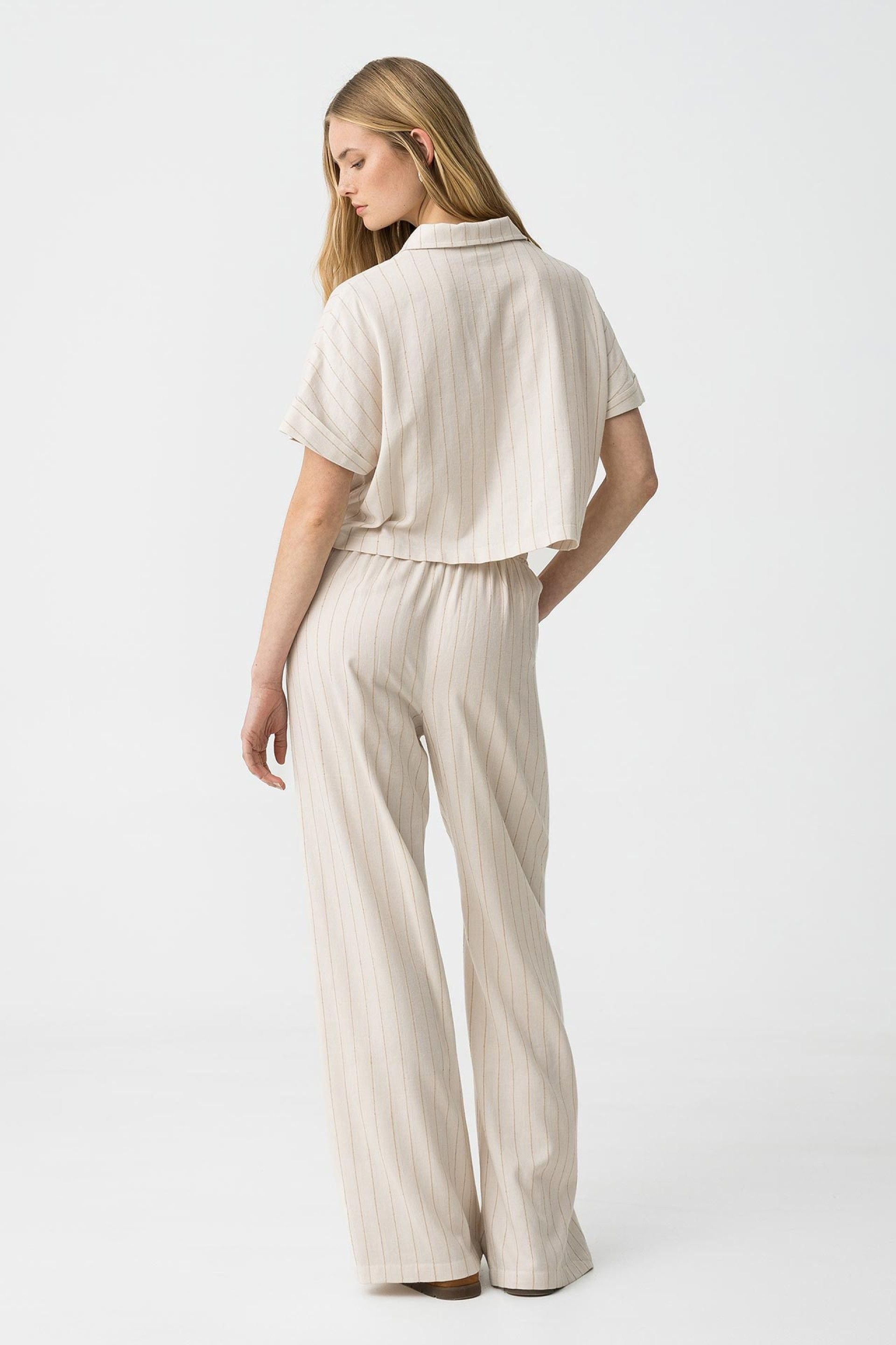 Pantalón Listrado Beige