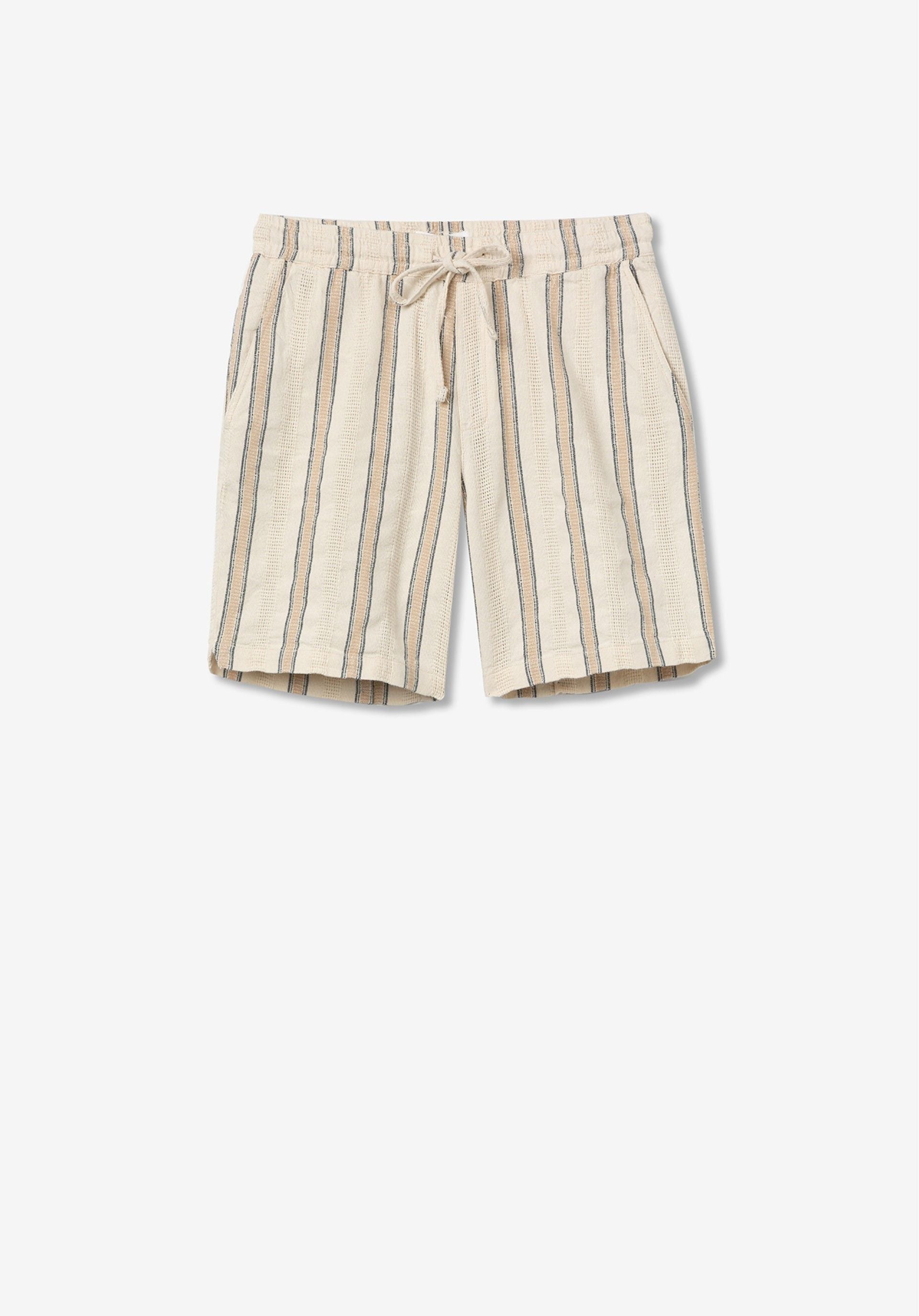 Jogger Short Rayas Beige