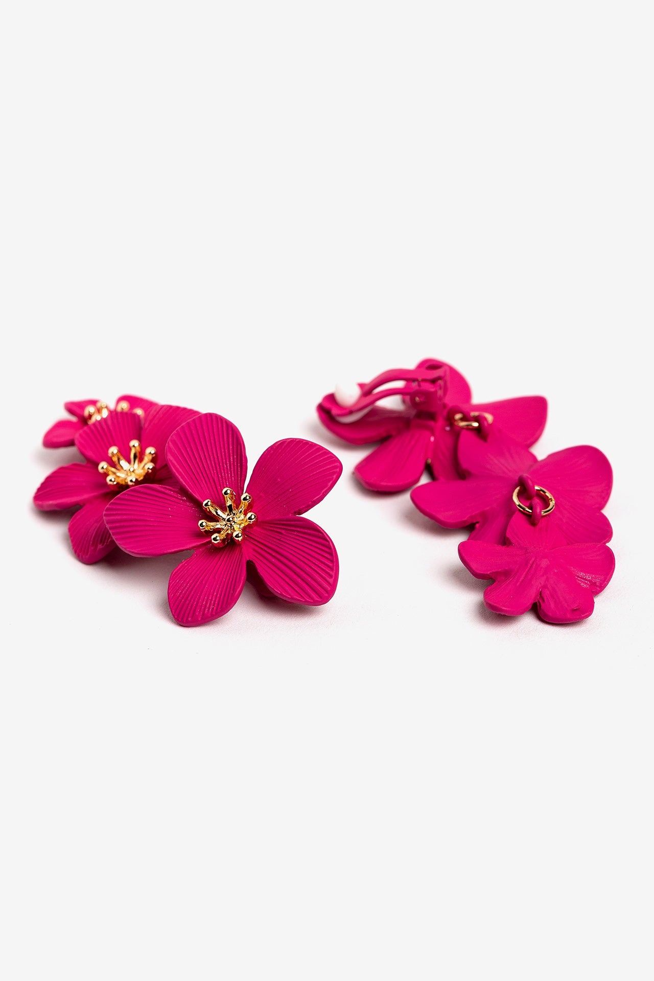 Pendientes Floral Largos Fucsia 9162