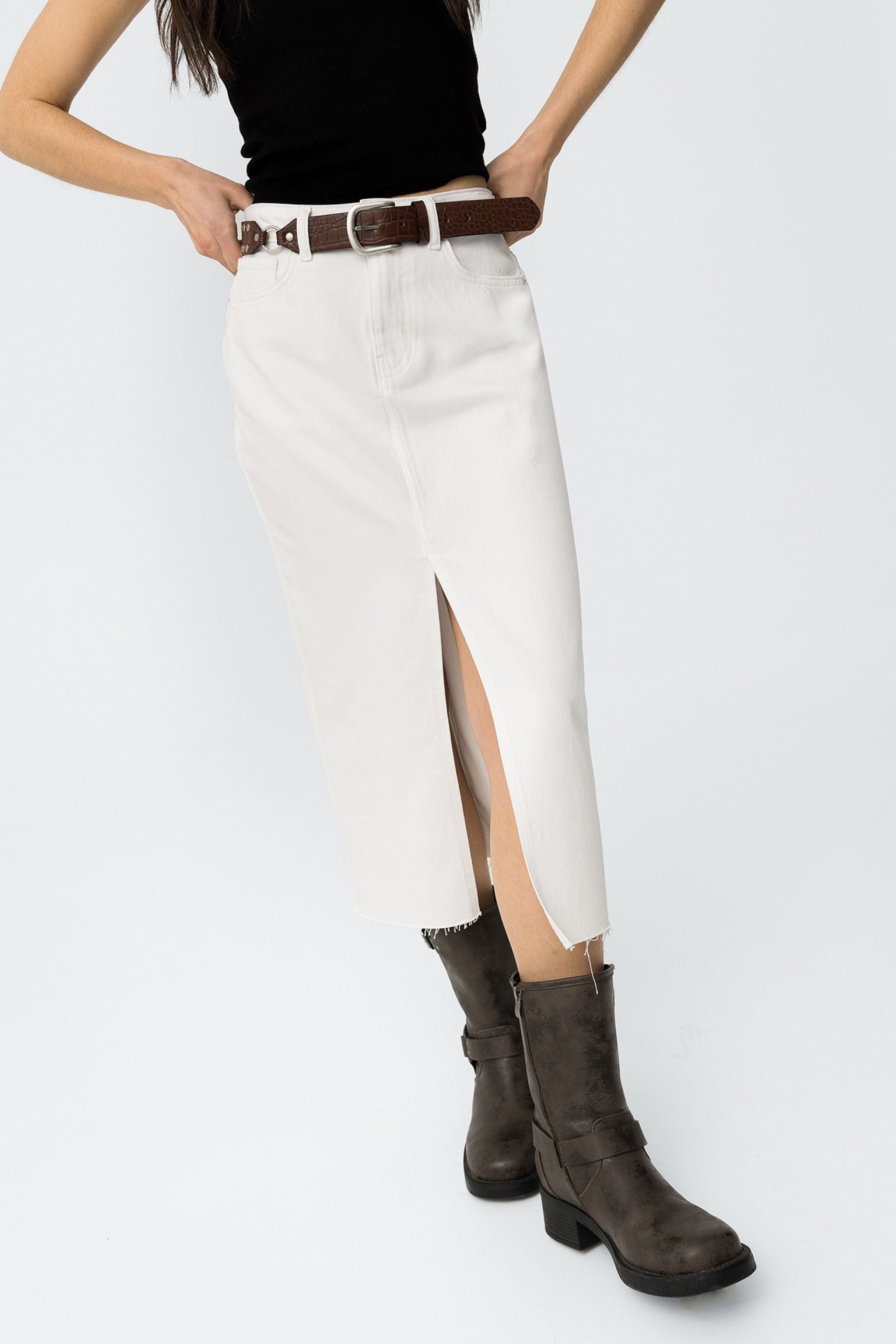 Falda Blanca Midi Stefani