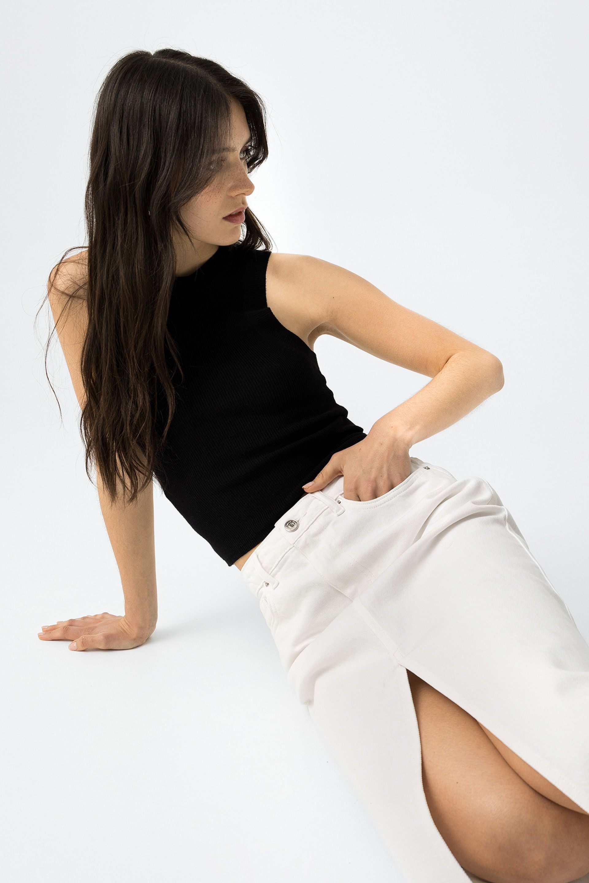 Falda Blanca Midi Stefani