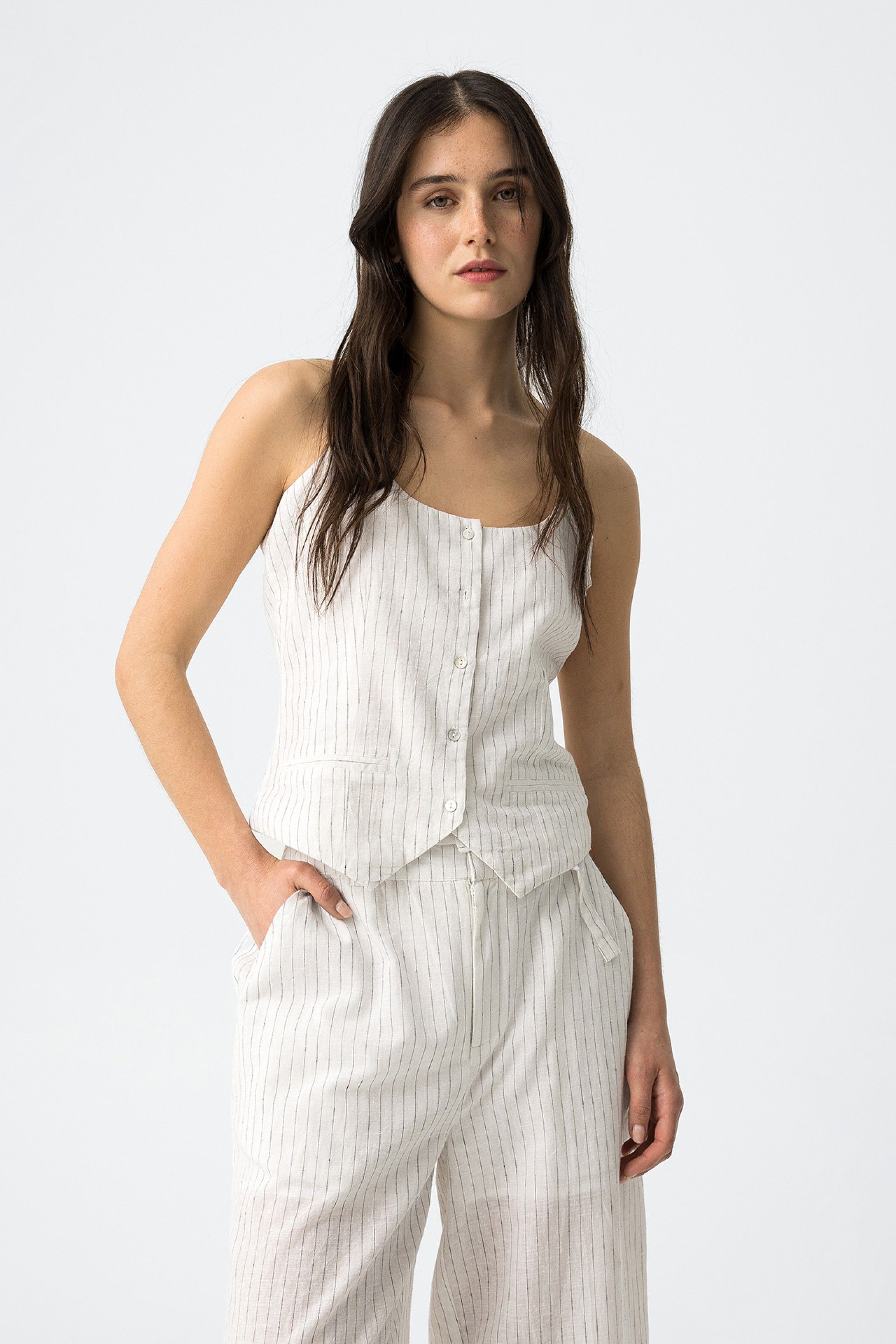 Chaleco Genesis Rayas Blanco