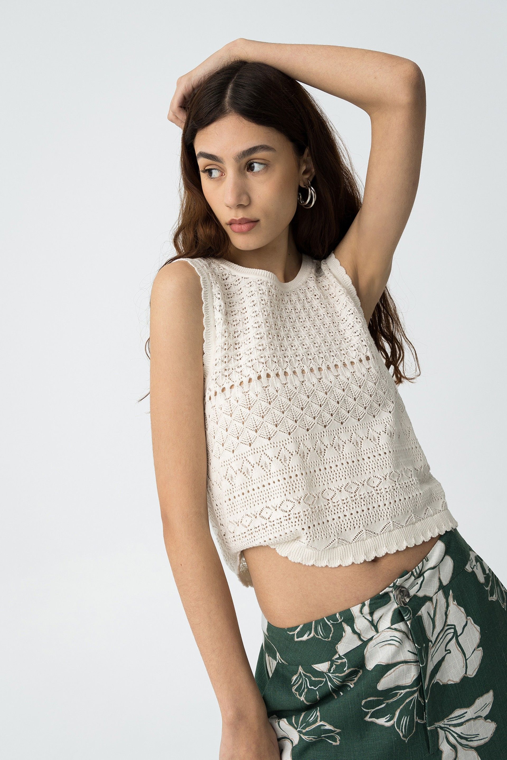 Top Crochet Aline Blanco