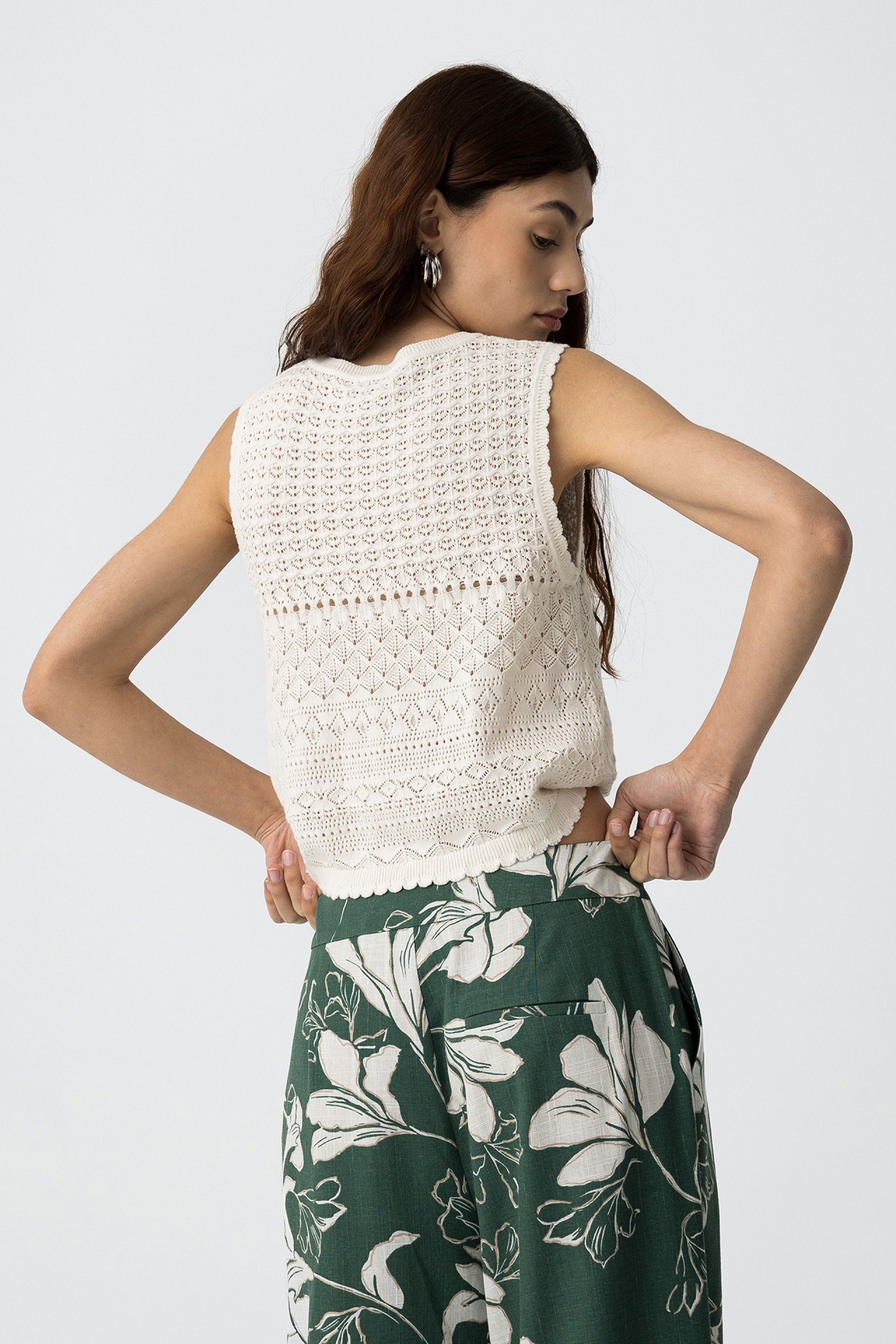 Top Crochet Aline Blanco
