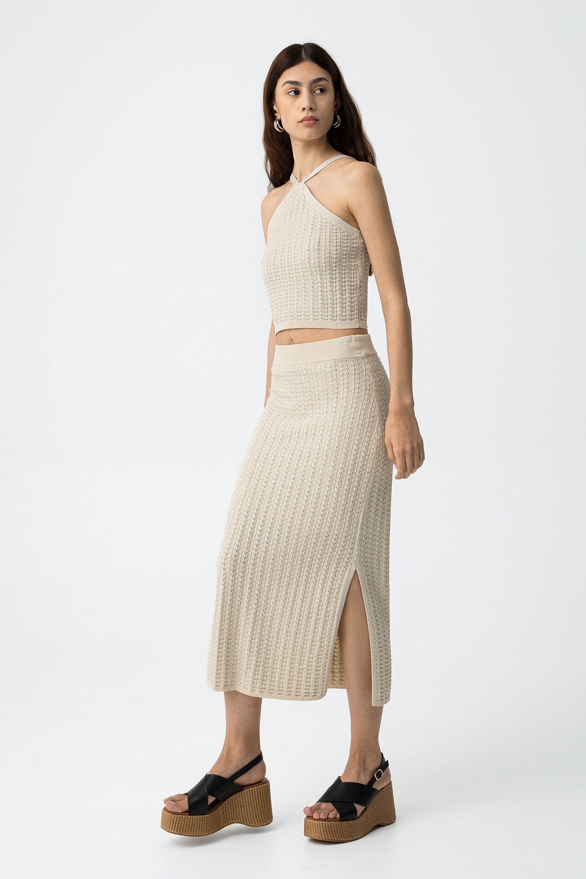 Falda Midi Lurex Anaxo