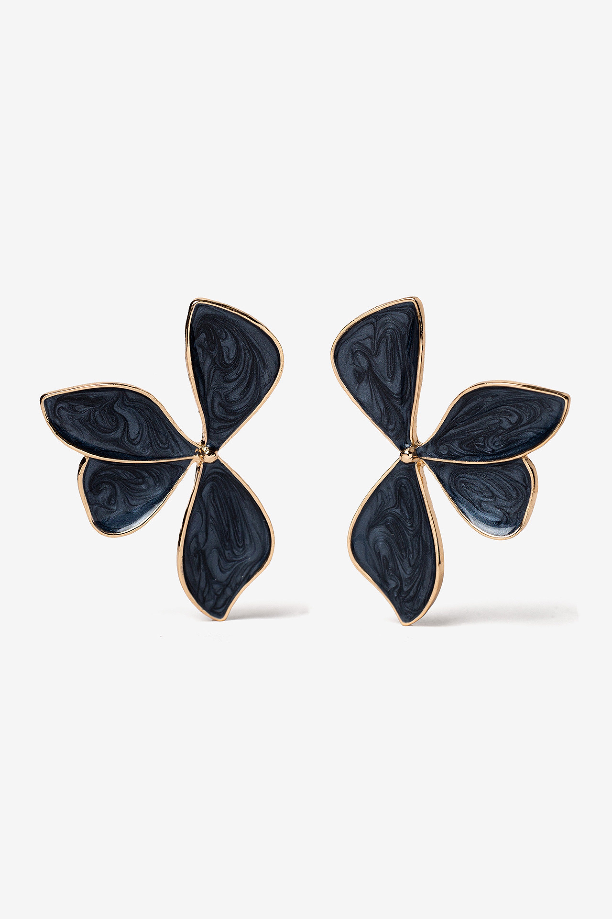 Pendientes Flor Esmaltada Marino 8627