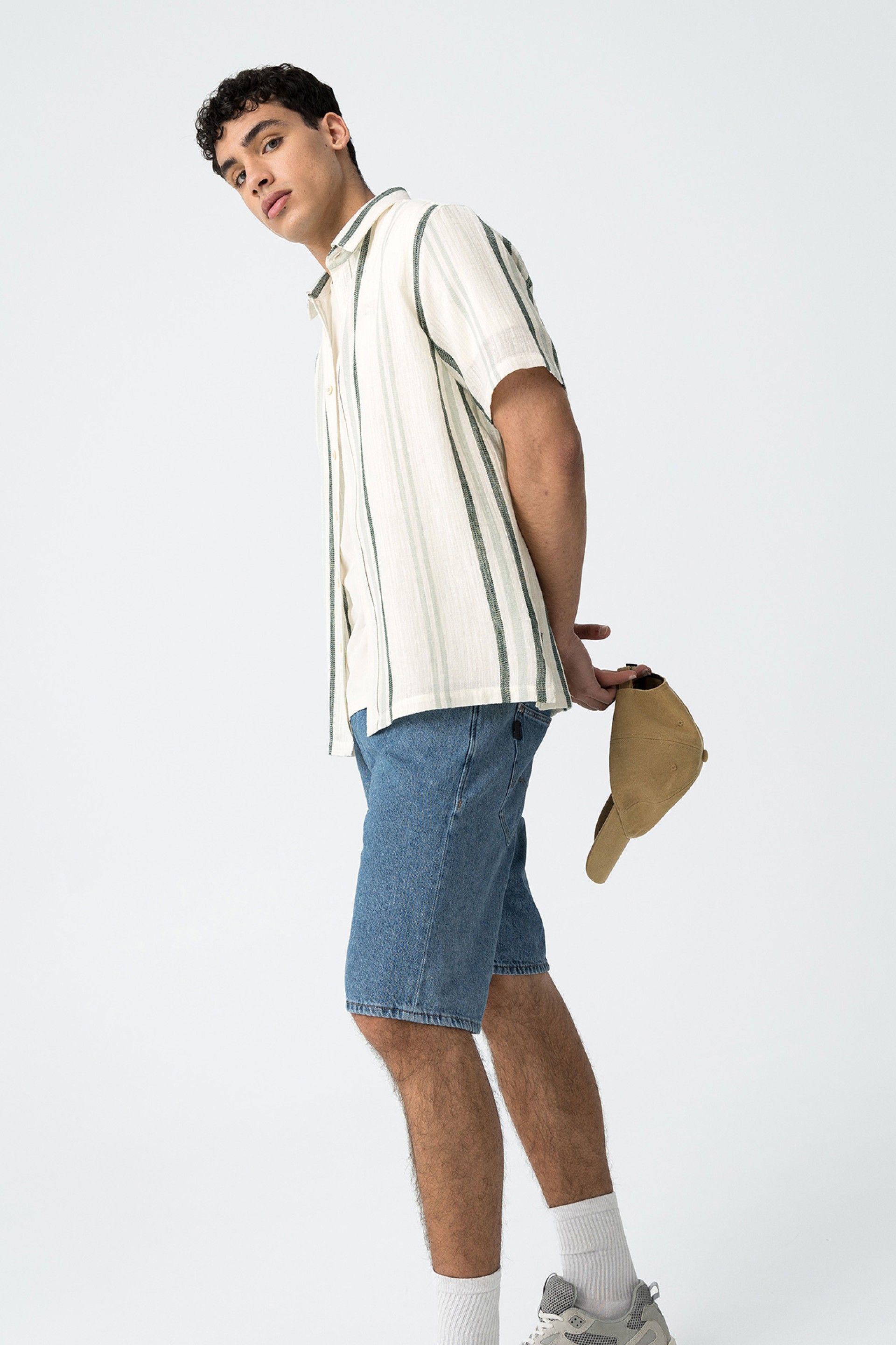 Camisa Meridian Rayas Verdes