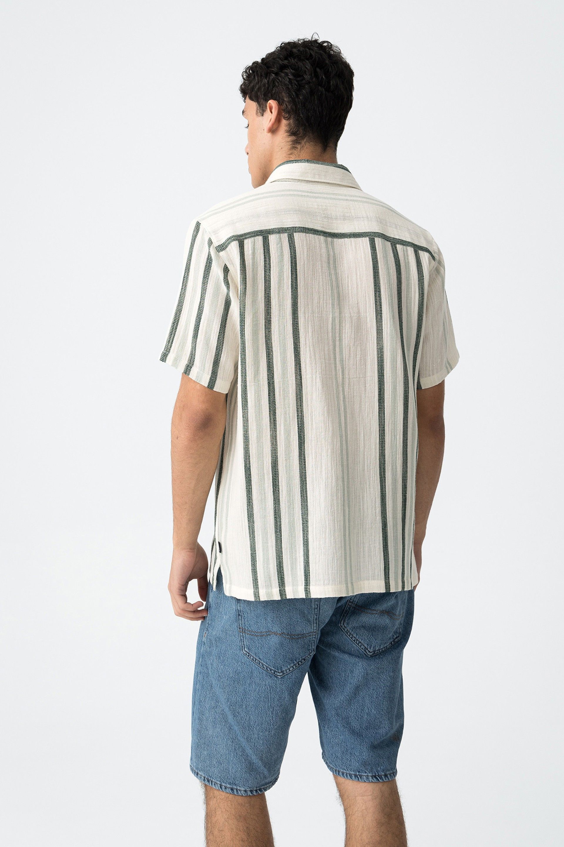 Camisa Meridian Rayas Verdes