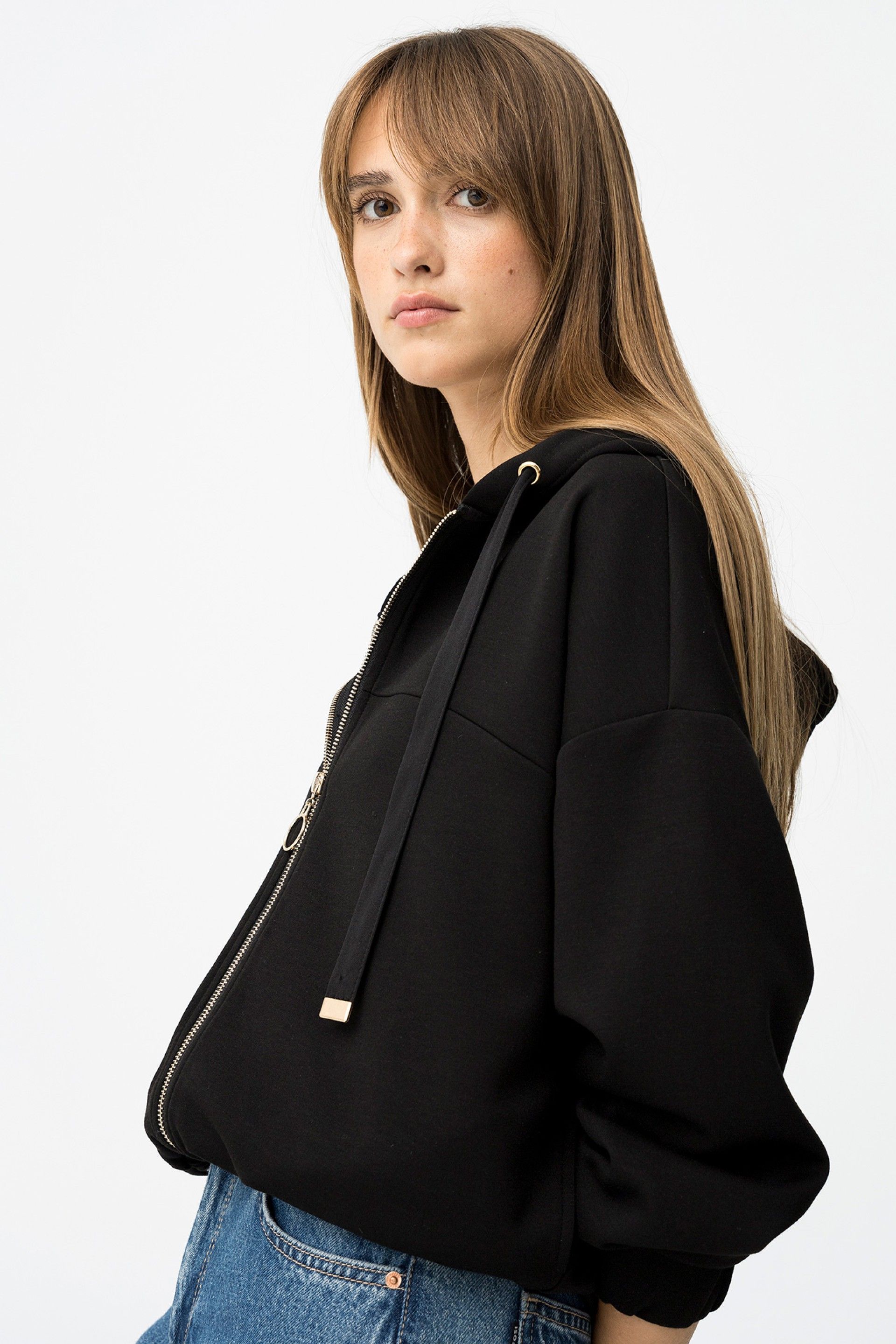 Sudadera Black Negra Cremallera