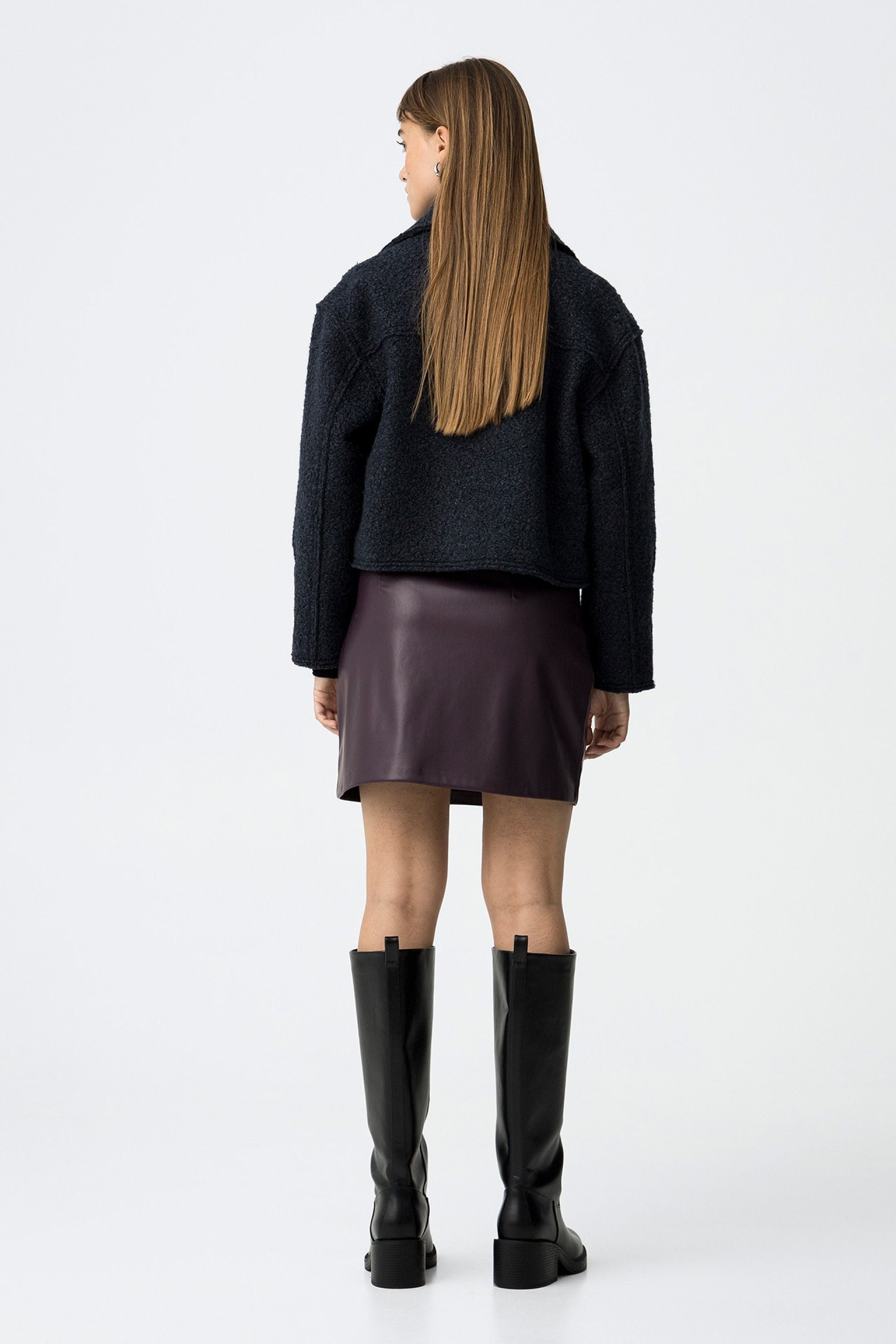 Falda Polipiel Ulla Morada + Cinturón