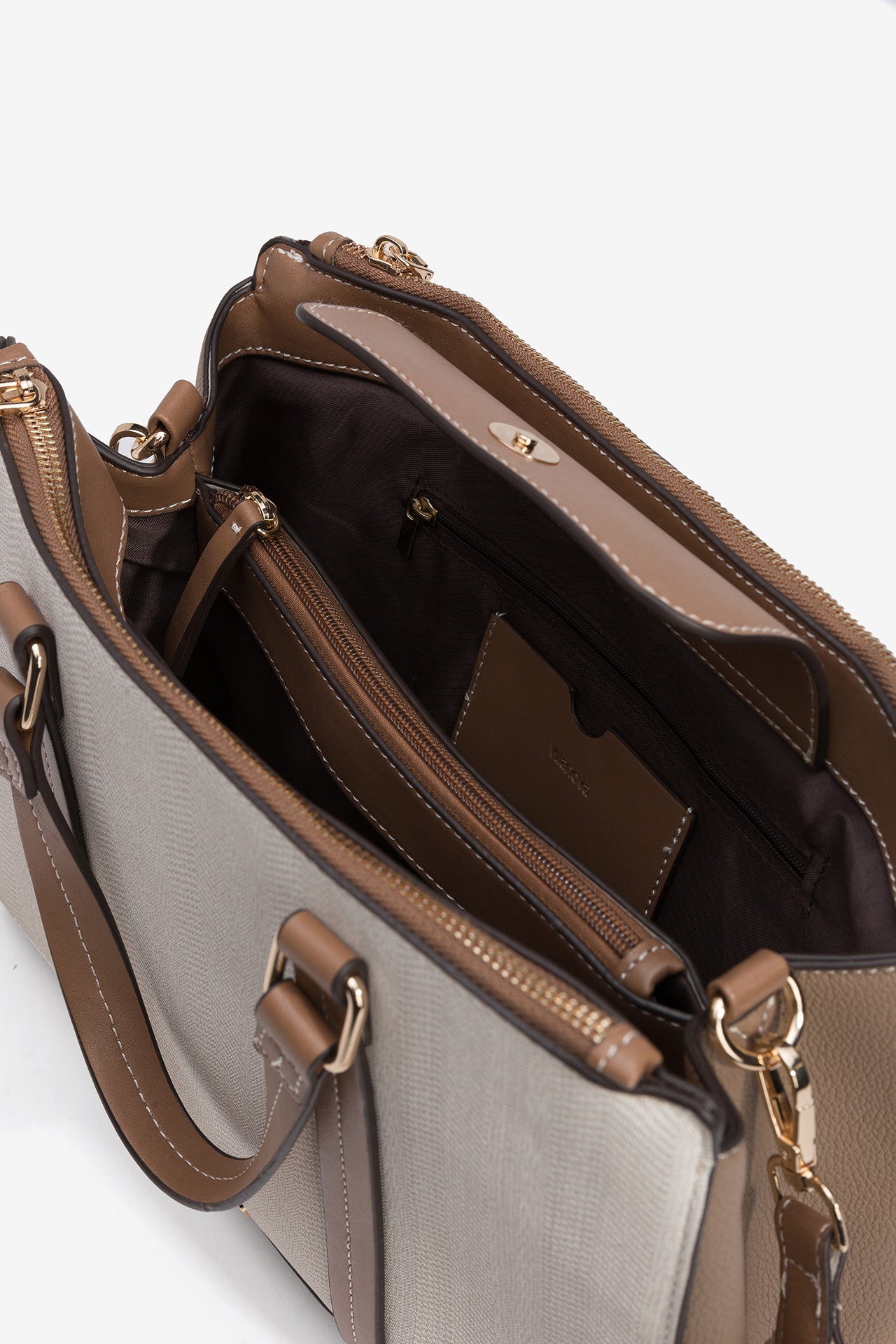 Bolso Beige Tricolor 4539