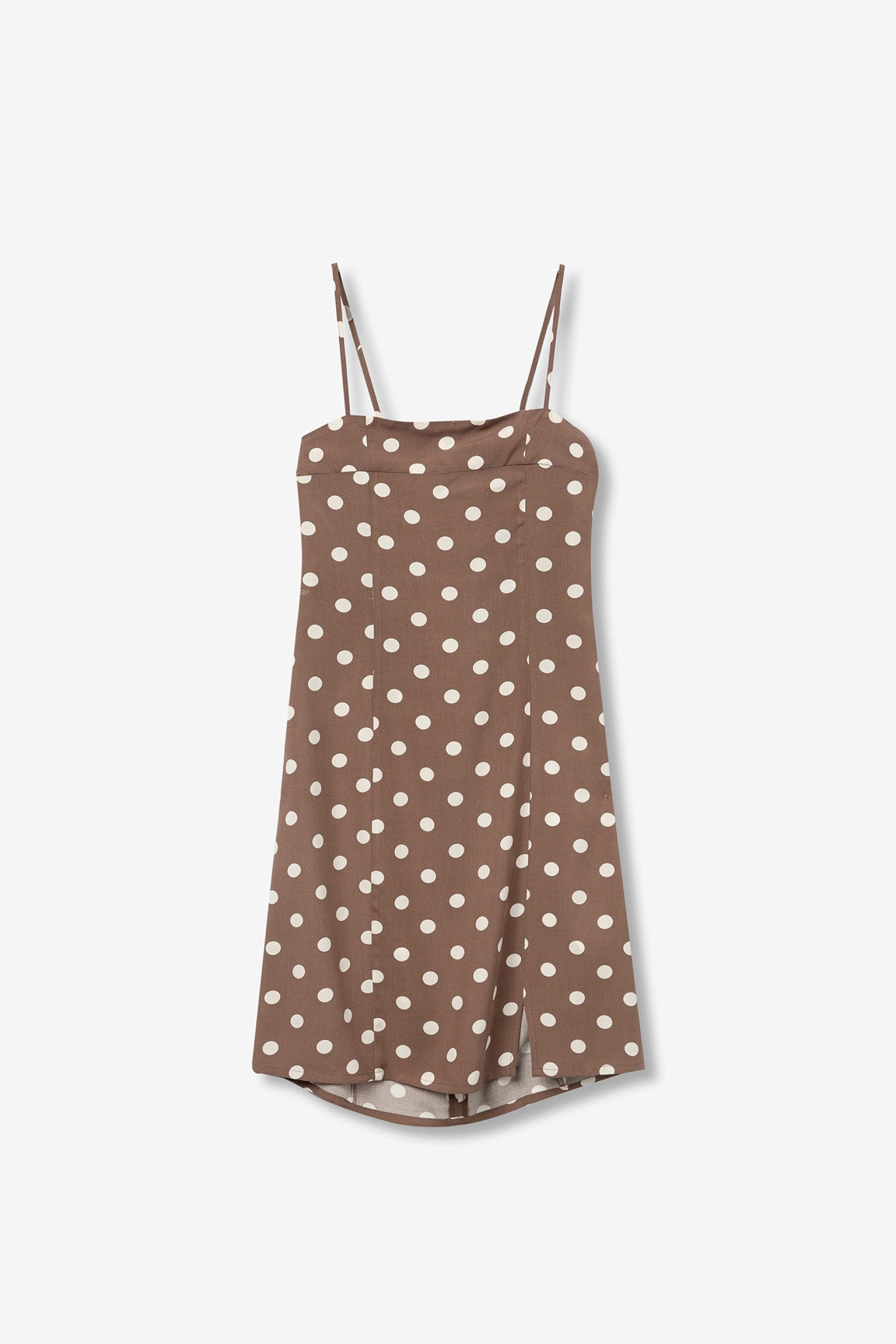 Vestido Lunares Dotty Marrón