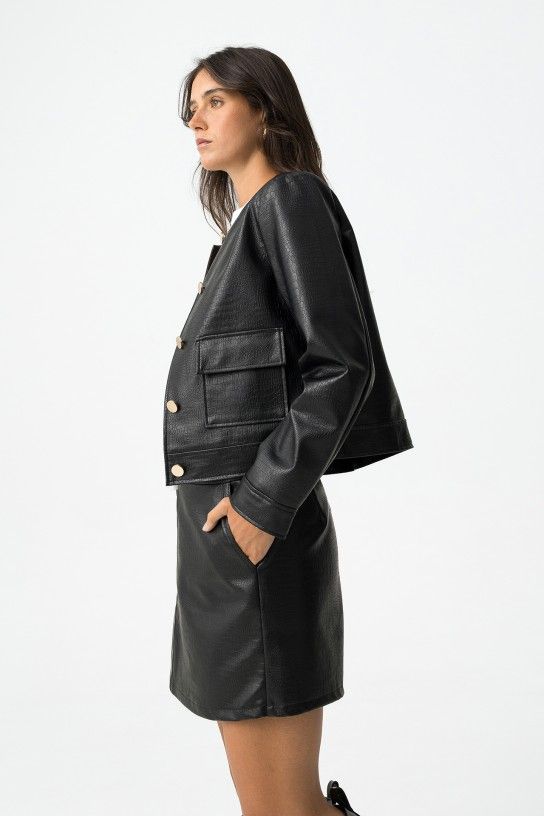 Chaqueta Piel Croc