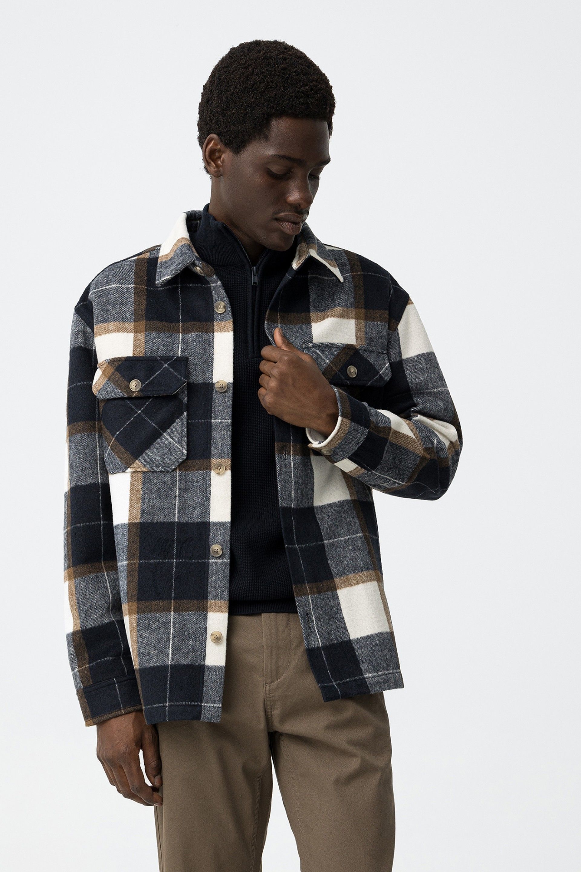Sobrecamisa Cash Cuadros Marino