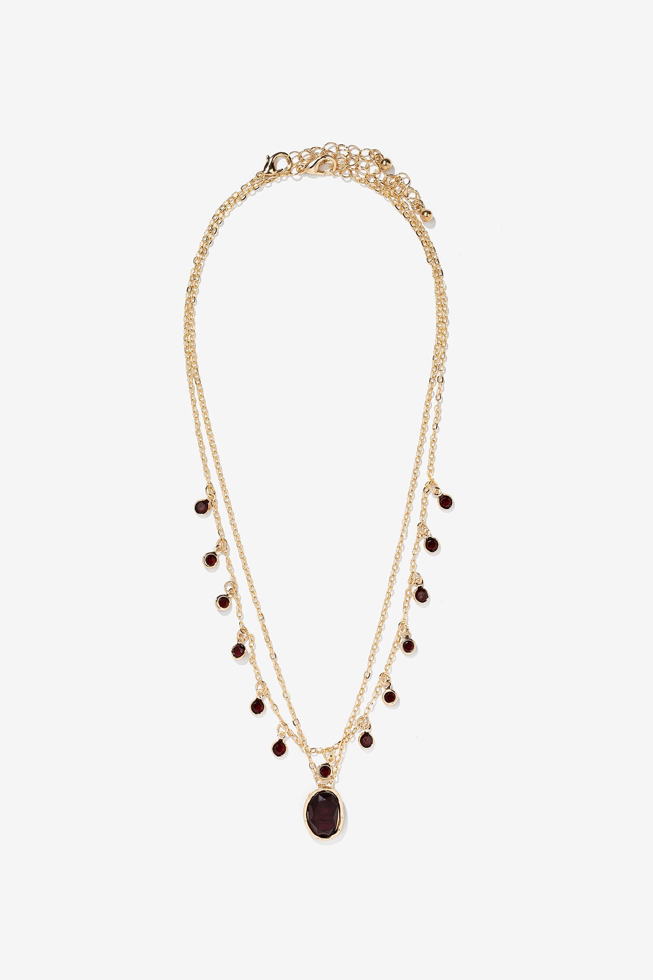 Collar Pierdas Rojas Dorado 3568