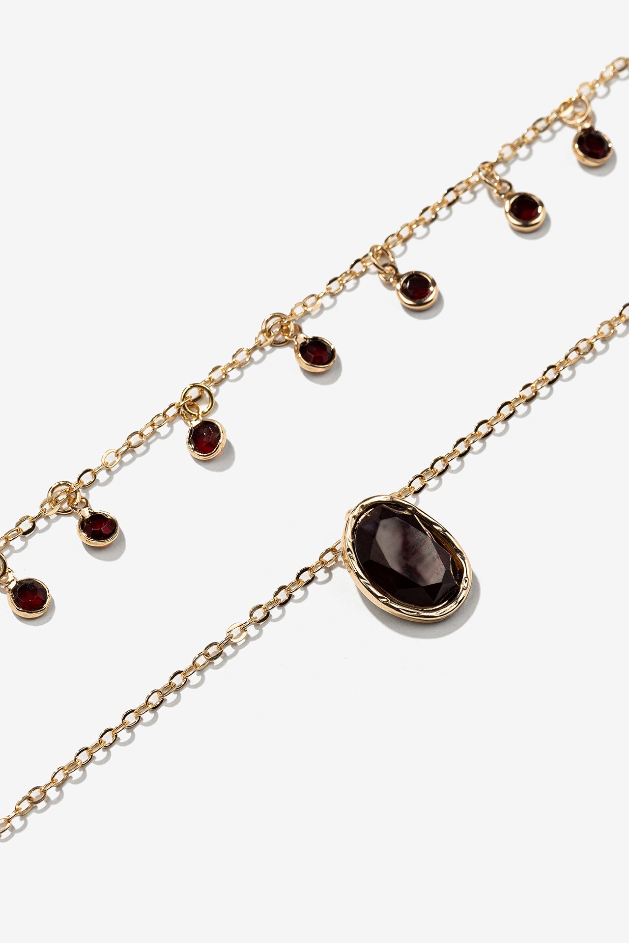 Collar Pierdas Rojas Dorado 3568