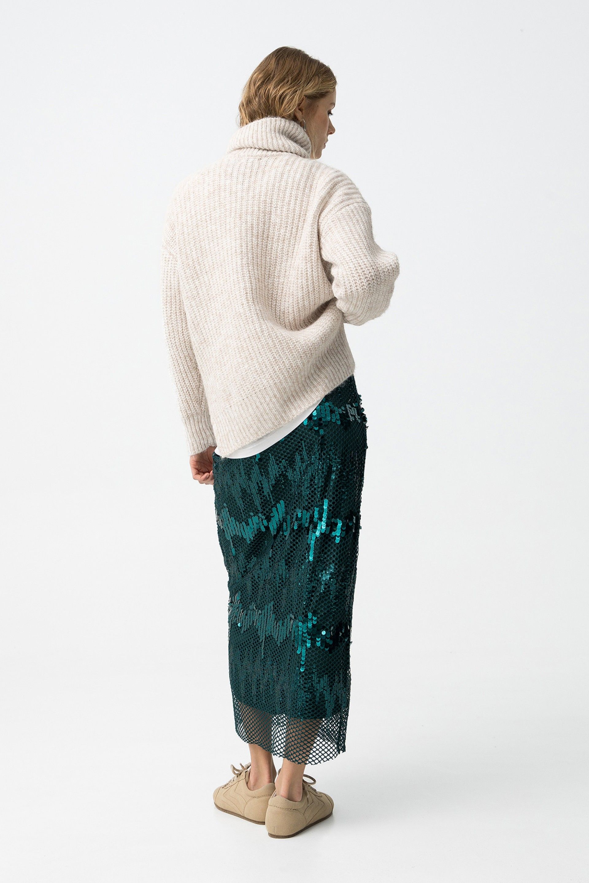 Falda Lentejuelas Brilho Verde