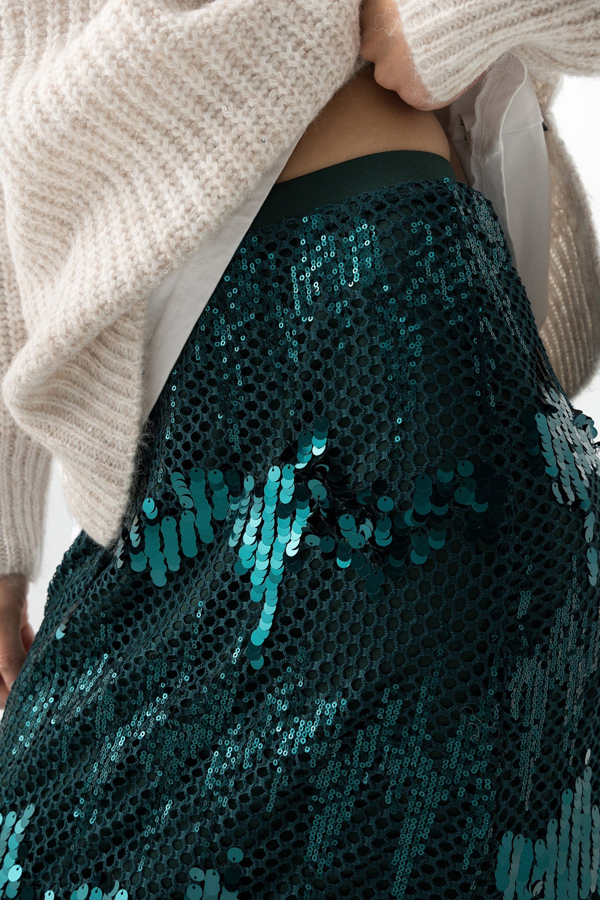 Falda Lentejuelas Brilho Verde