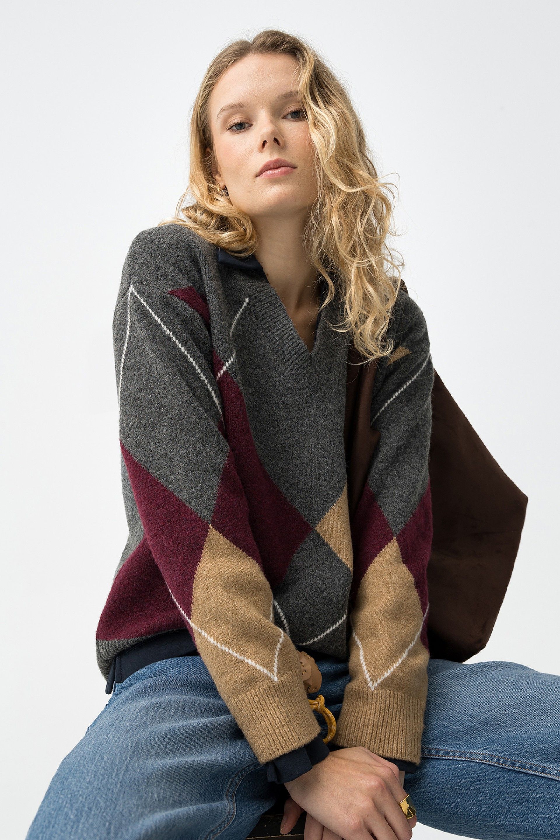 Jersey Rombos Preppy Gris