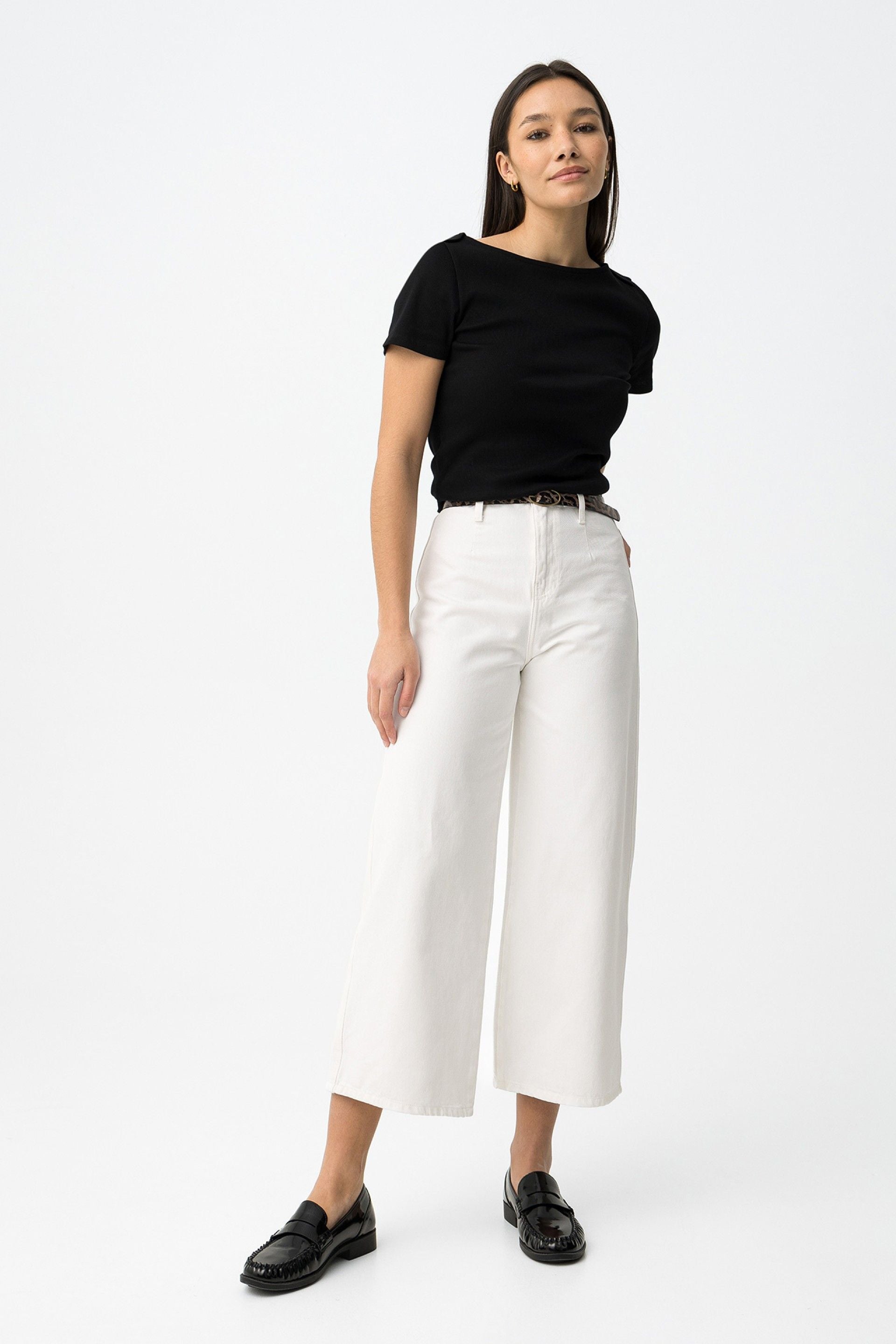 Jeans Phoebe Blanco + Cinturón